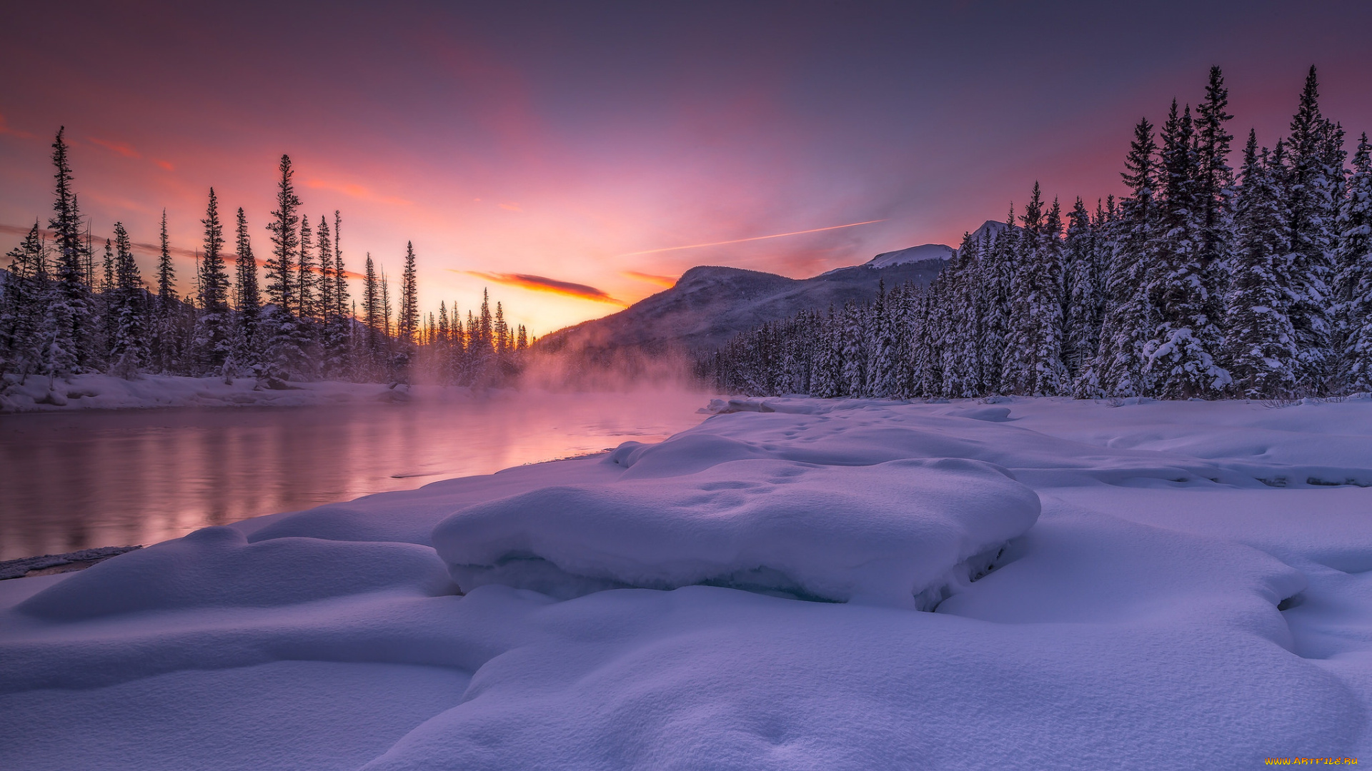 природа, зима, простор, снег