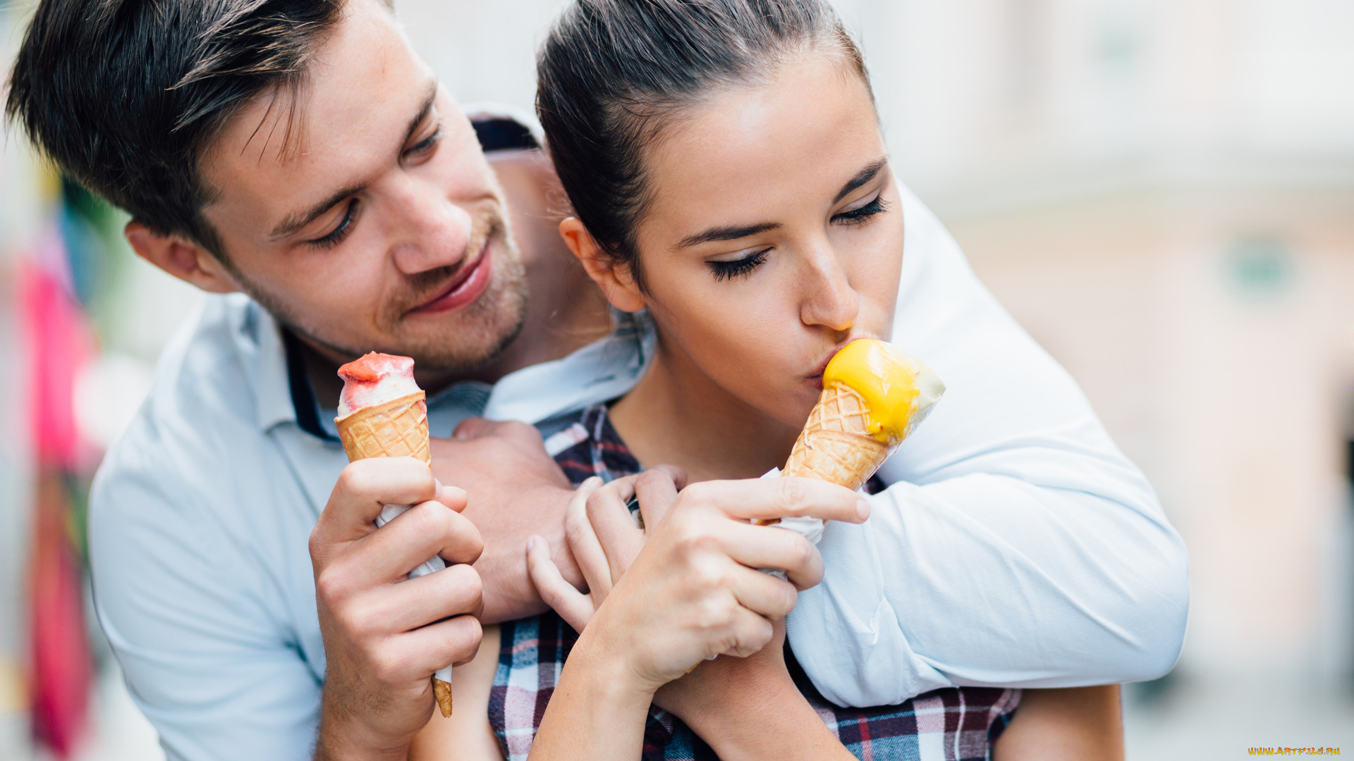 разное, мужчина, женщина, мороженое, влюбленные