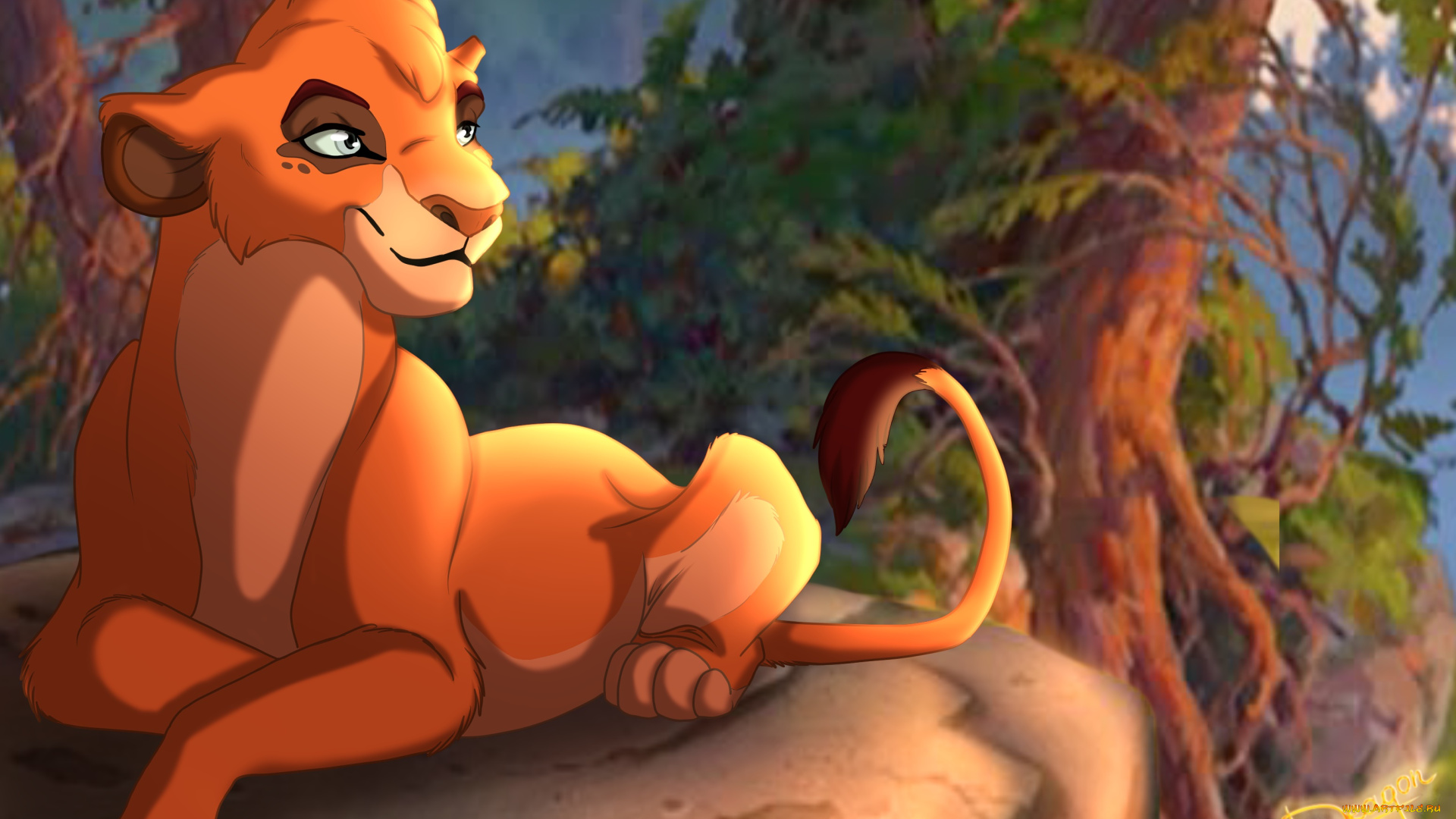 векторная, графика, мультфильмы, , cartoons, фон, лев