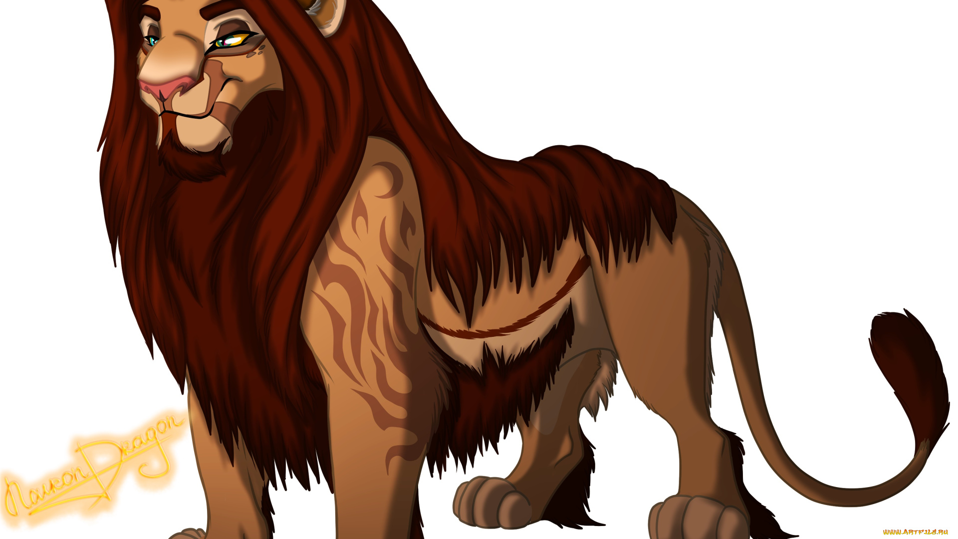 векторная, графика, мультфильмы, , cartoons, лев, фон