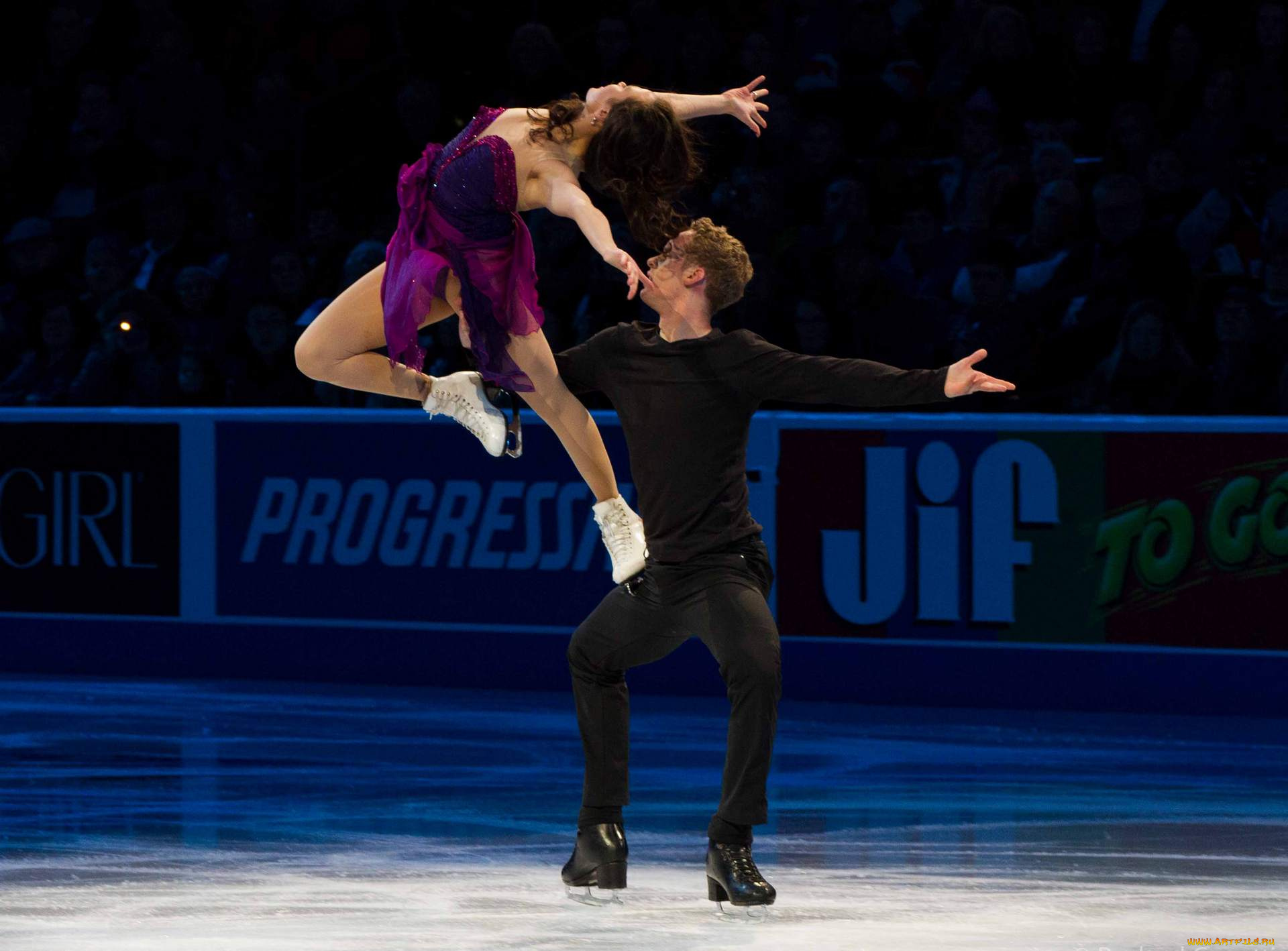 спорт, фигурное, катание, каток, женщина, мужчина, выступление