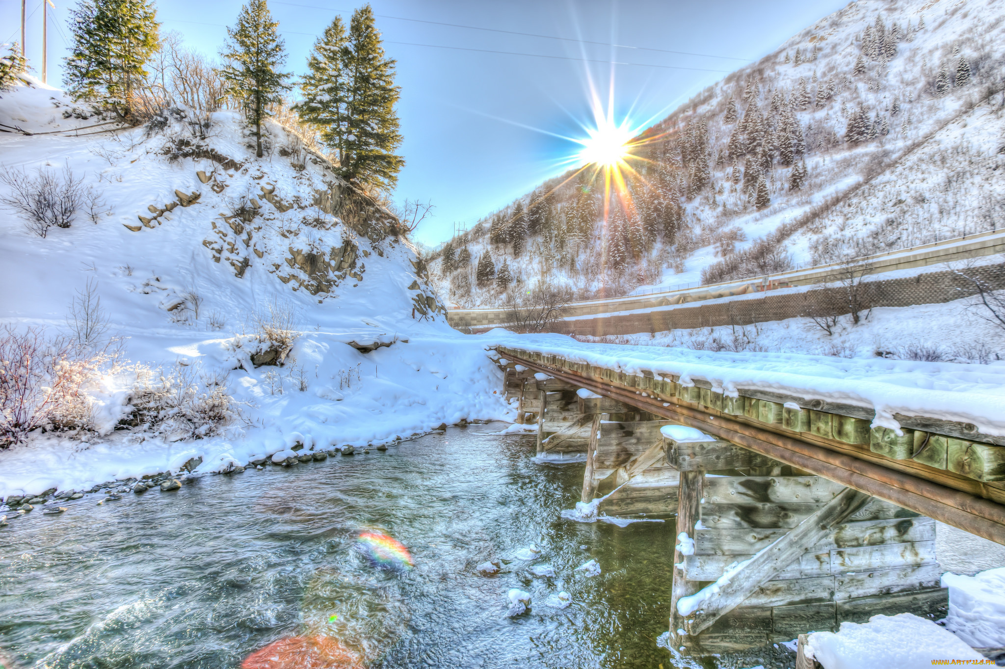 природа, зима, снег, простор