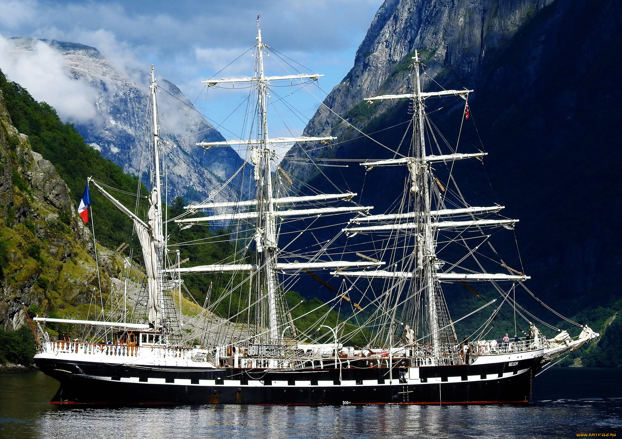 корабли, парусники, паруса, мачты