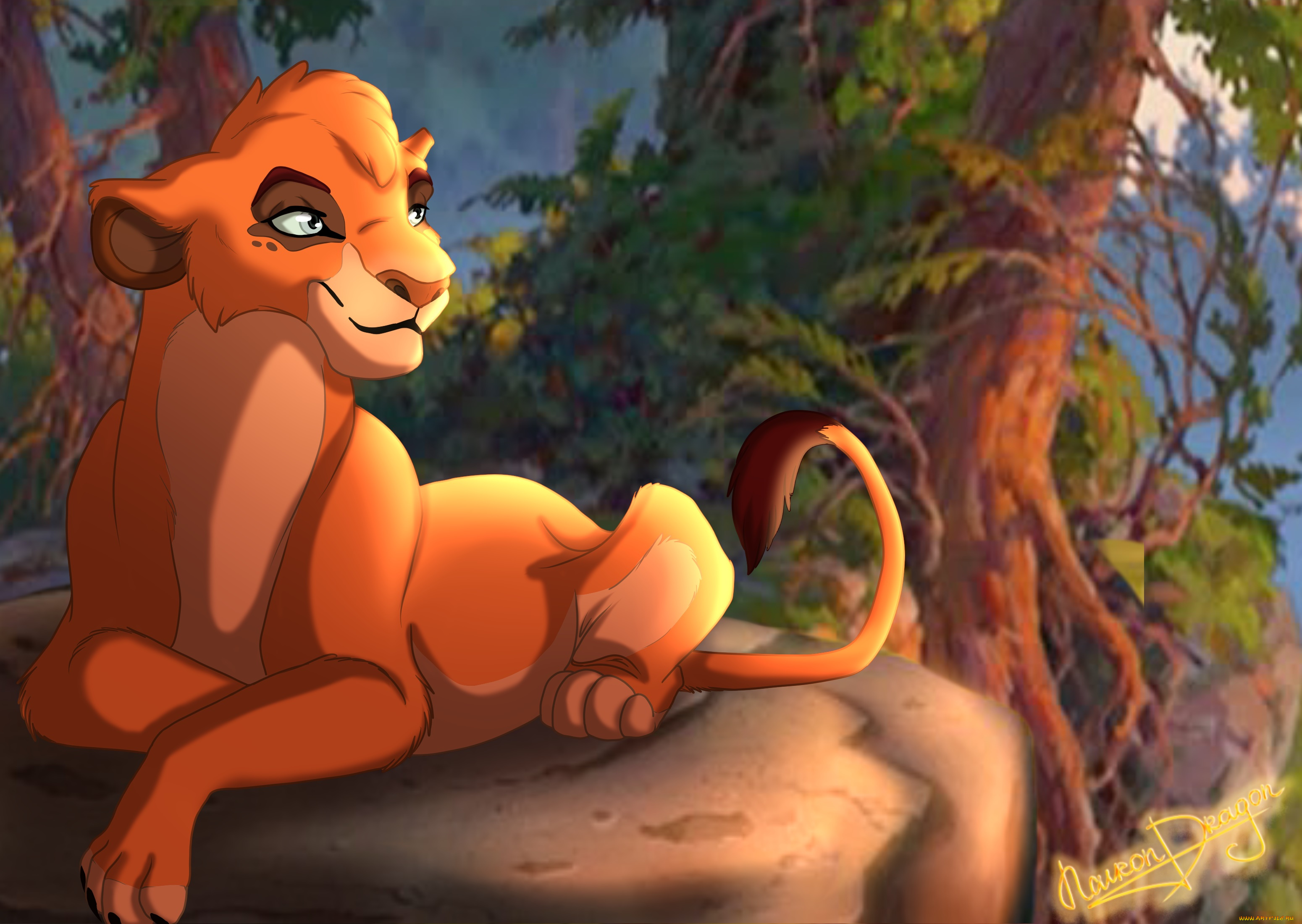 векторная, графика, мультфильмы, , cartoons, фон, лев