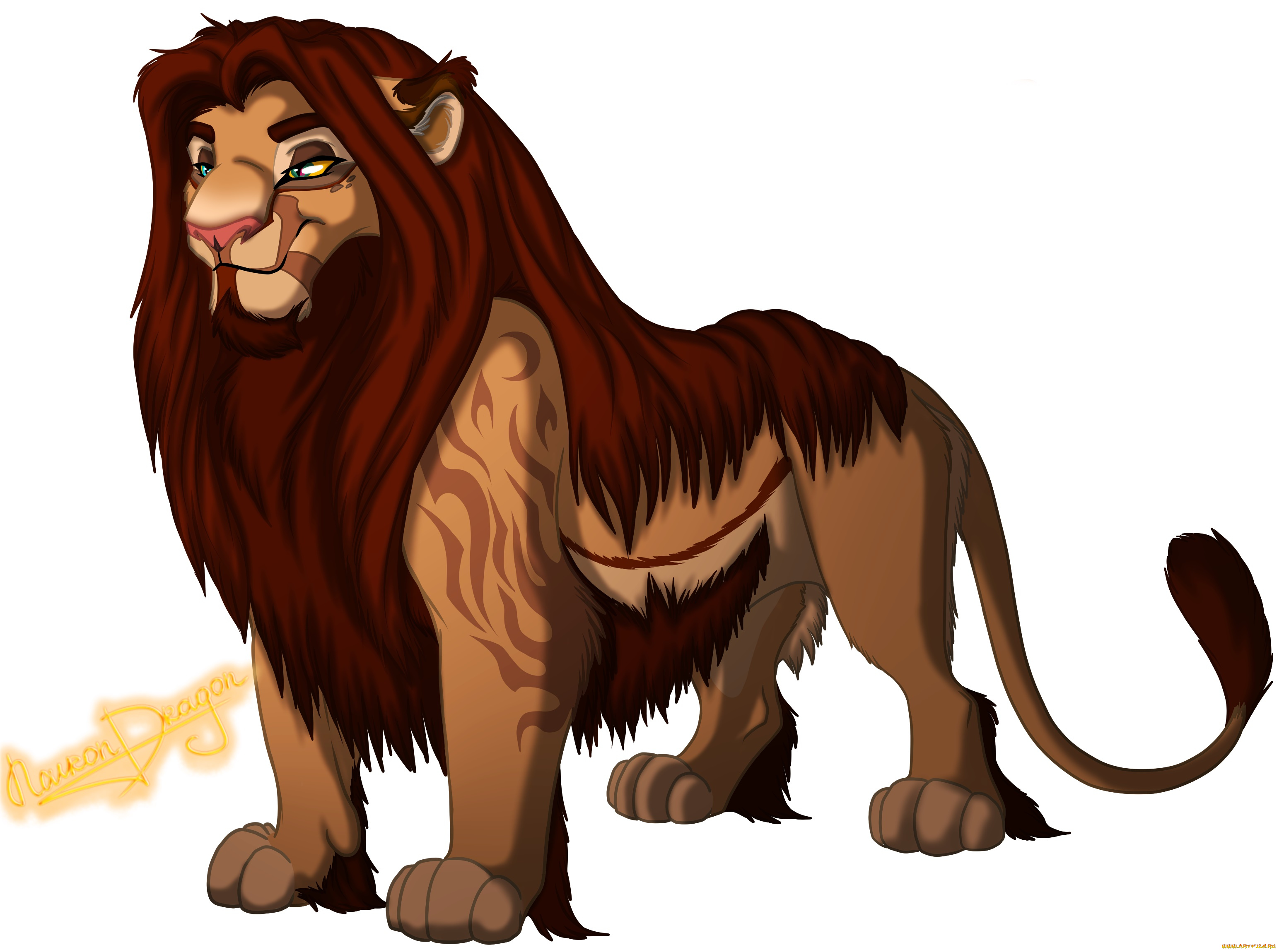 векторная, графика, мультфильмы, , cartoons, лев, фон