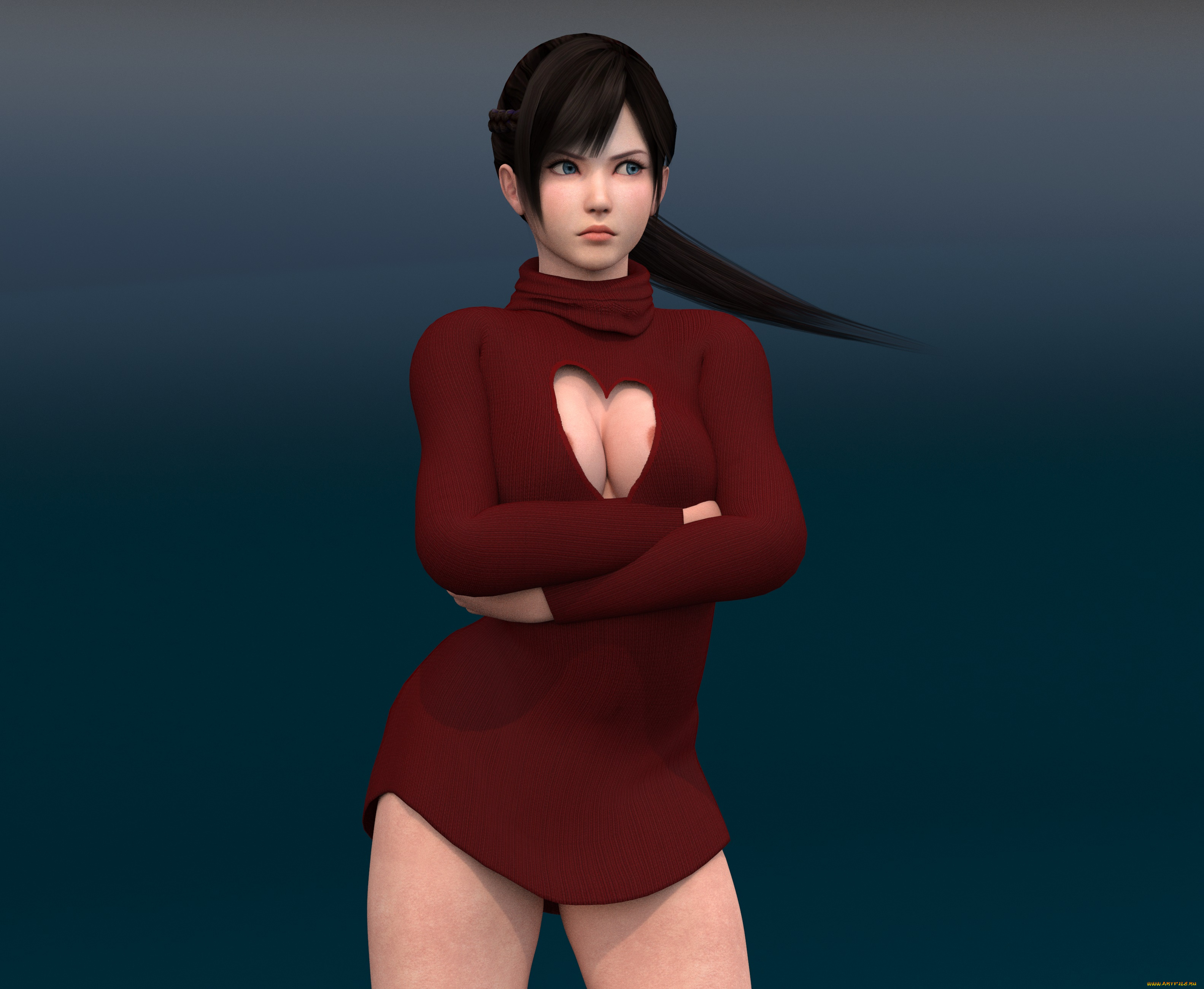 3д, графика, люди, , people, грудь, фон, взгляд, девушка