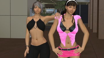 Картинка 3д+графика люди+ people фон девушки взгляд