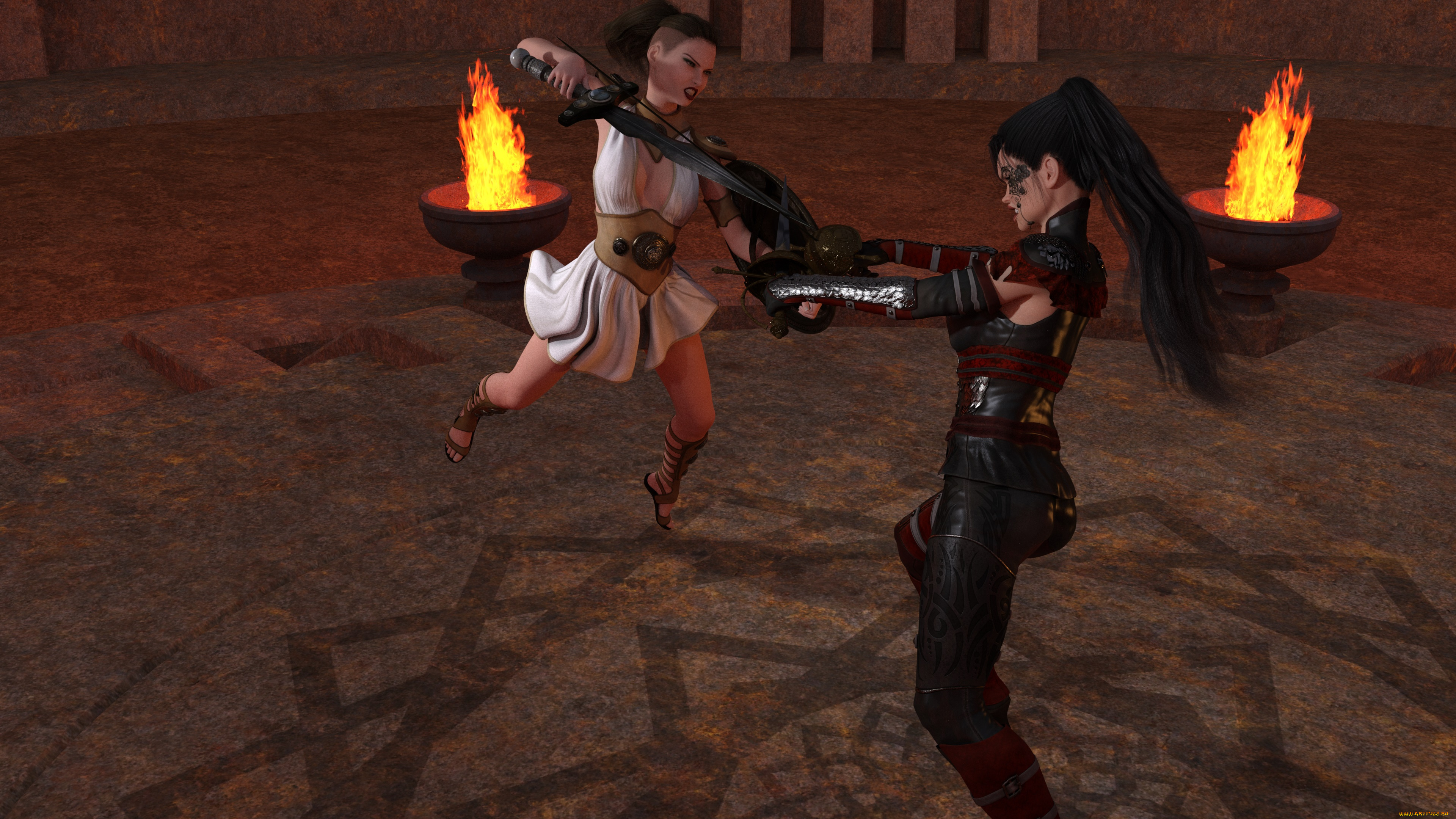 3д, графика, фантазия, , fantasy, фон, взгляд, девушки