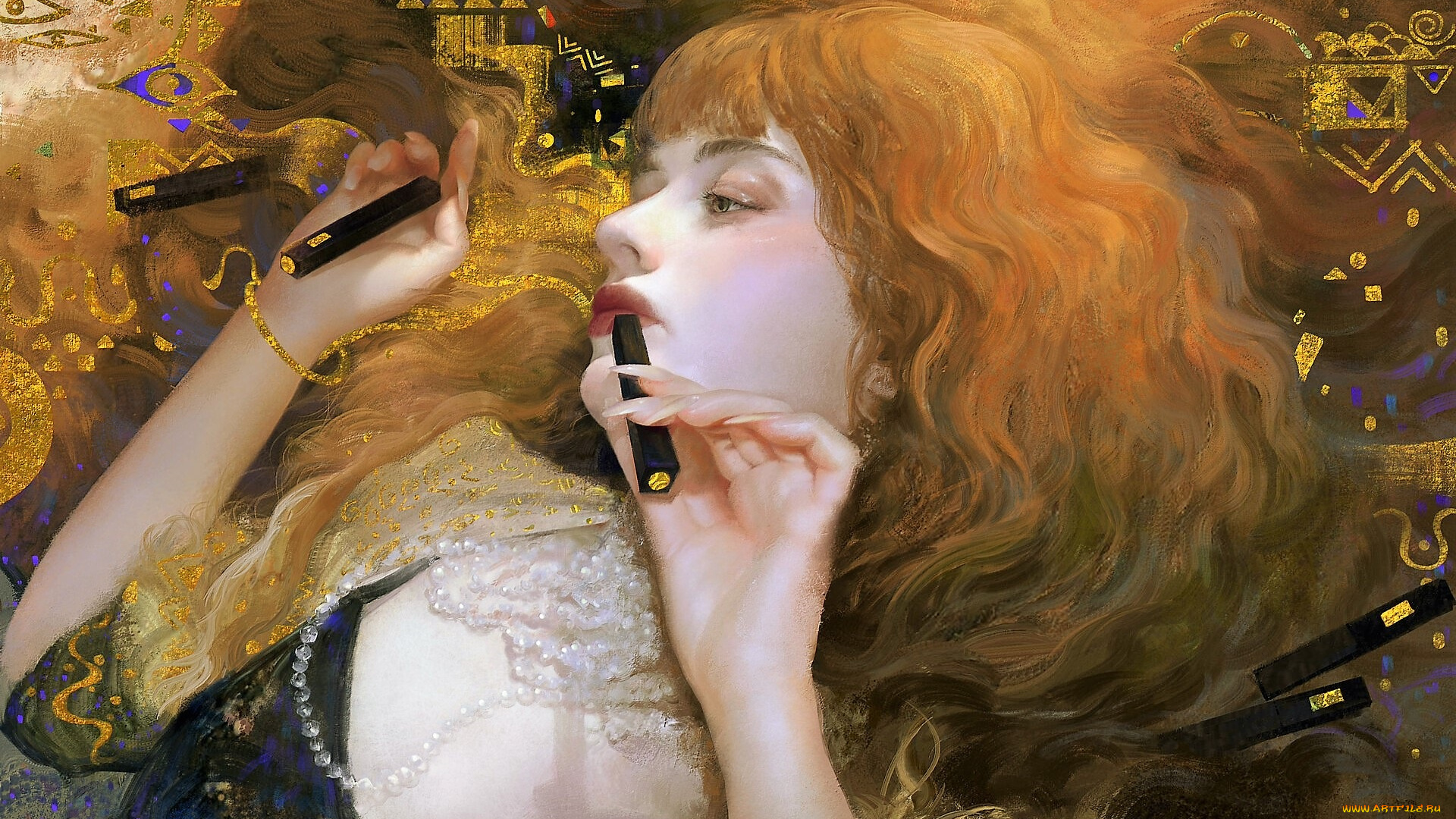 рисованное, люди, девушка