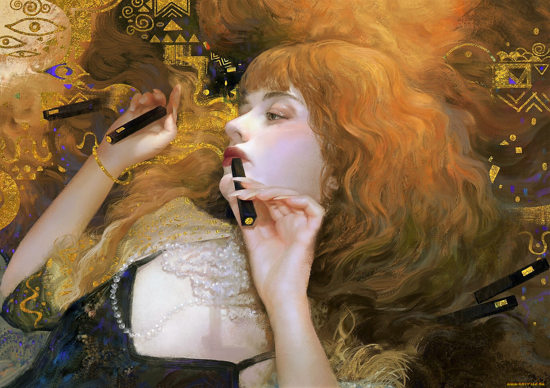 рисованное, люди, девушка