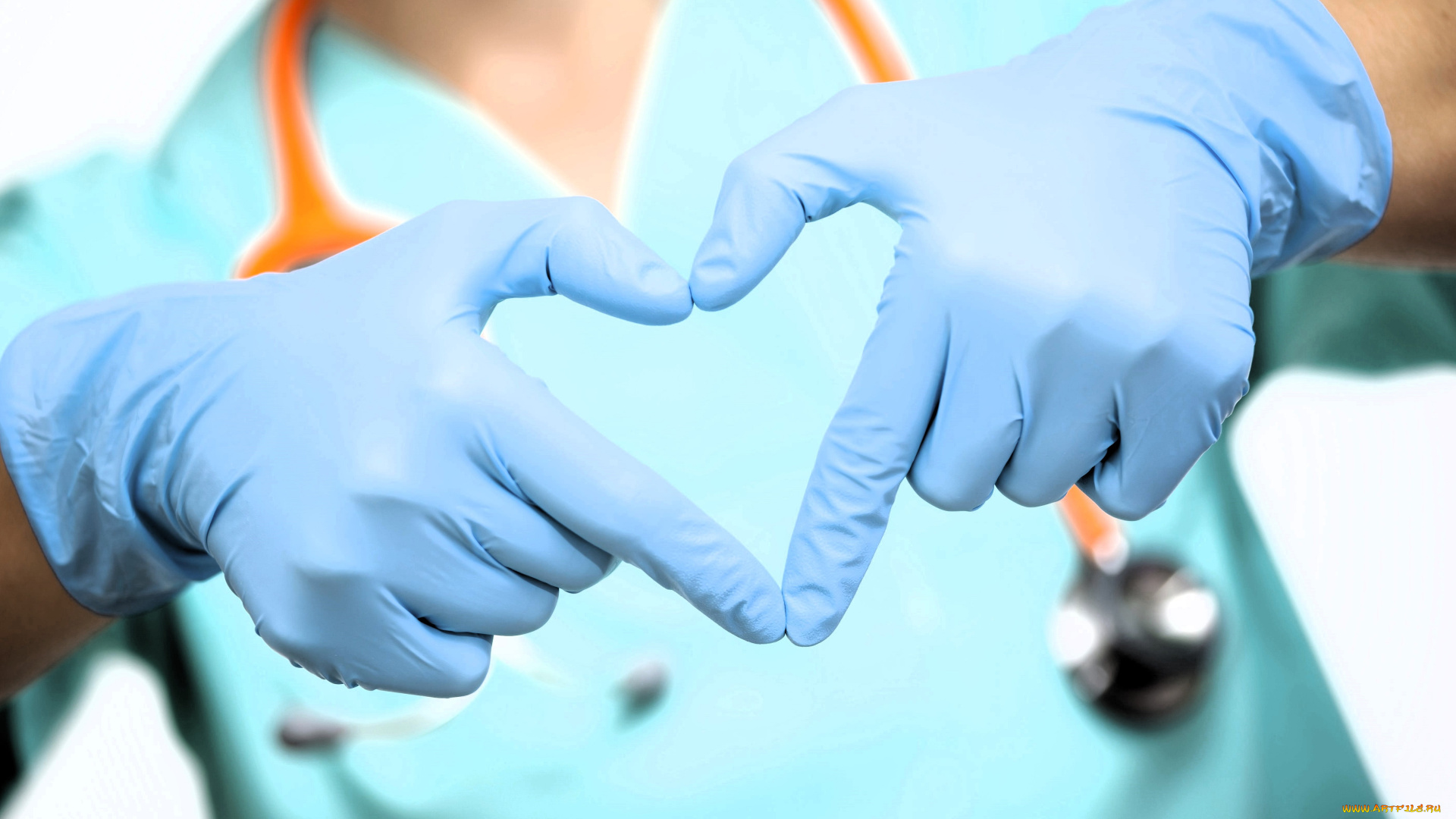 разное, медицина, врач, халат, руки, сердечко, перчатки, стетоскоп