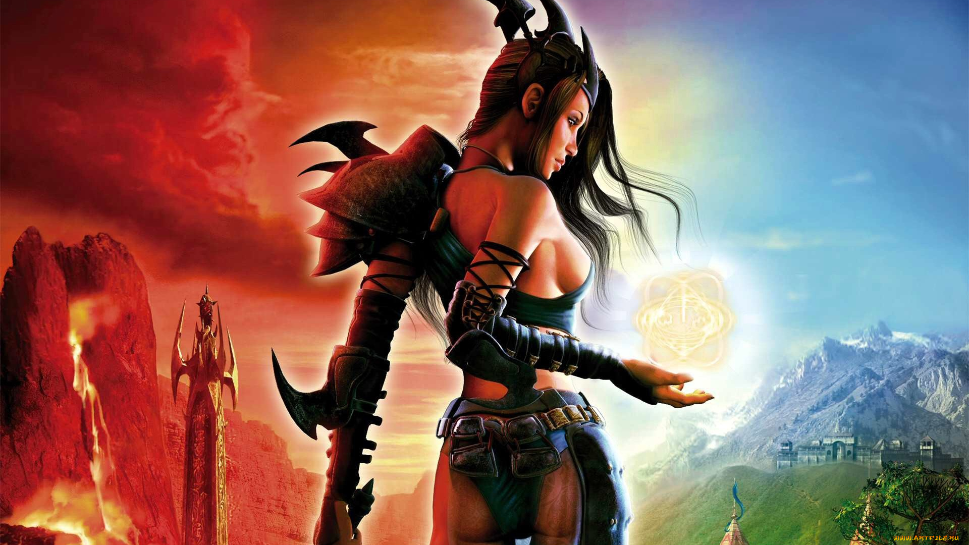 видео, игры, spellforce, , the, order, of, dawn, девушка, амуниция, магия