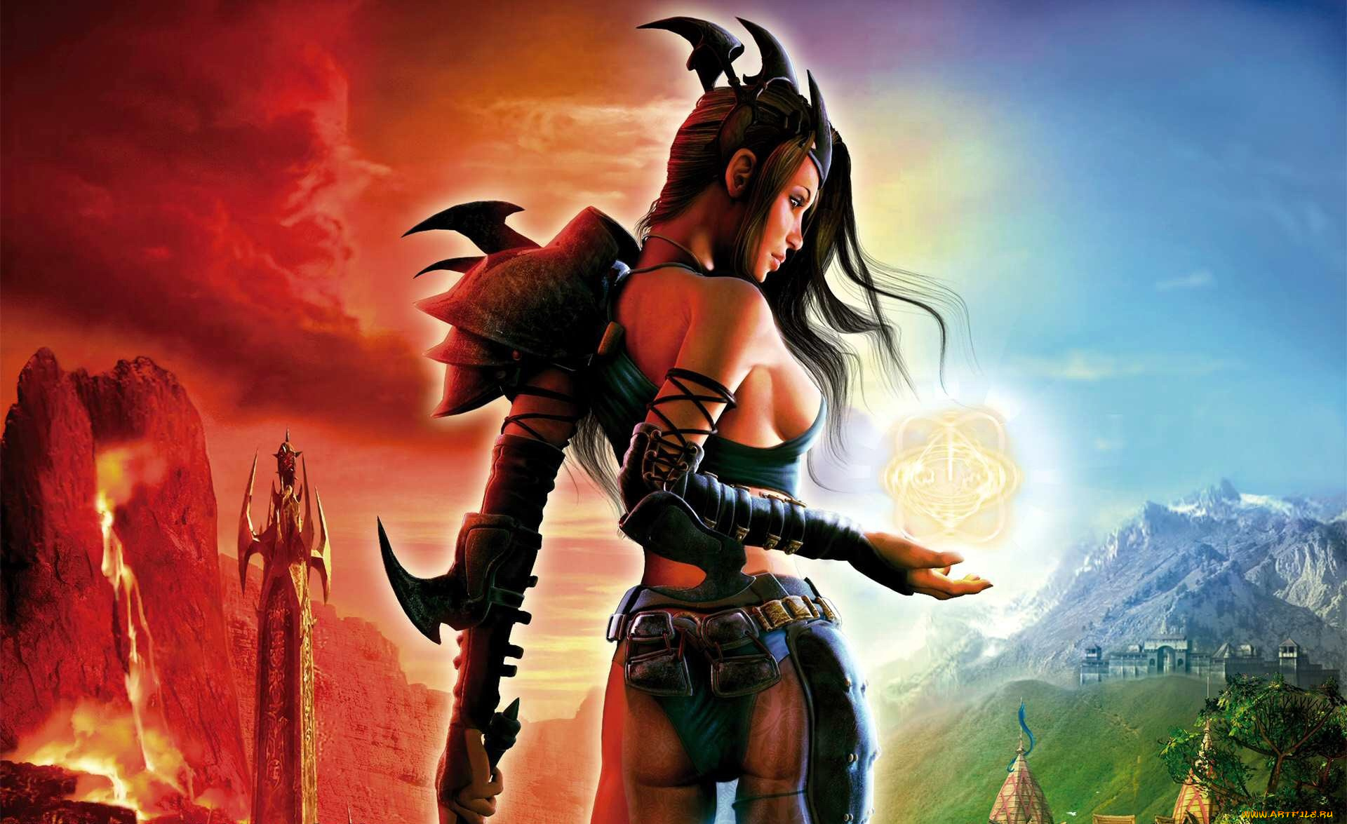 видео, игры, spellforce, , the, order, of, dawn, девушка, амуниция, магия