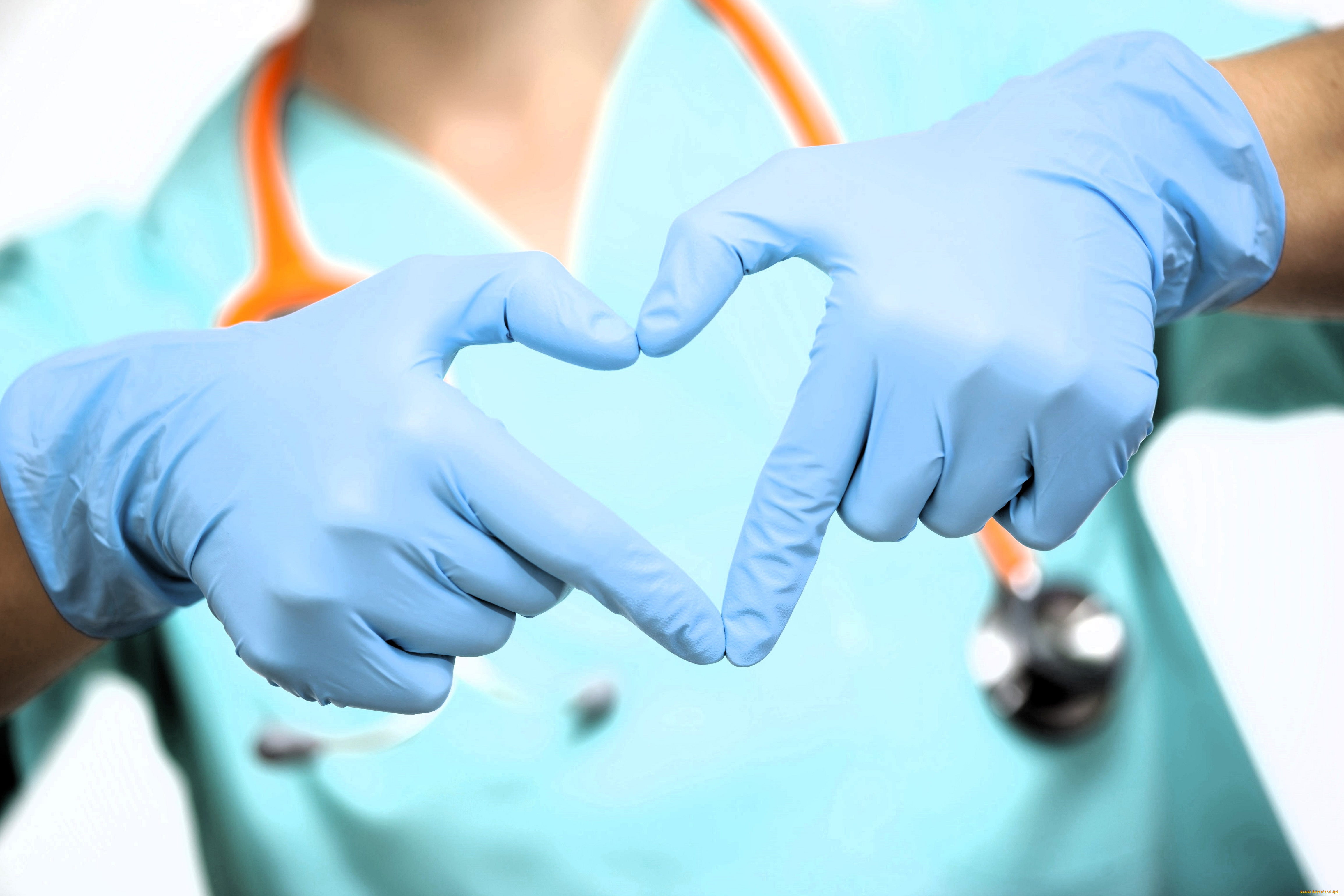 разное, медицина, врач, халат, руки, сердечко, перчатки, стетоскоп