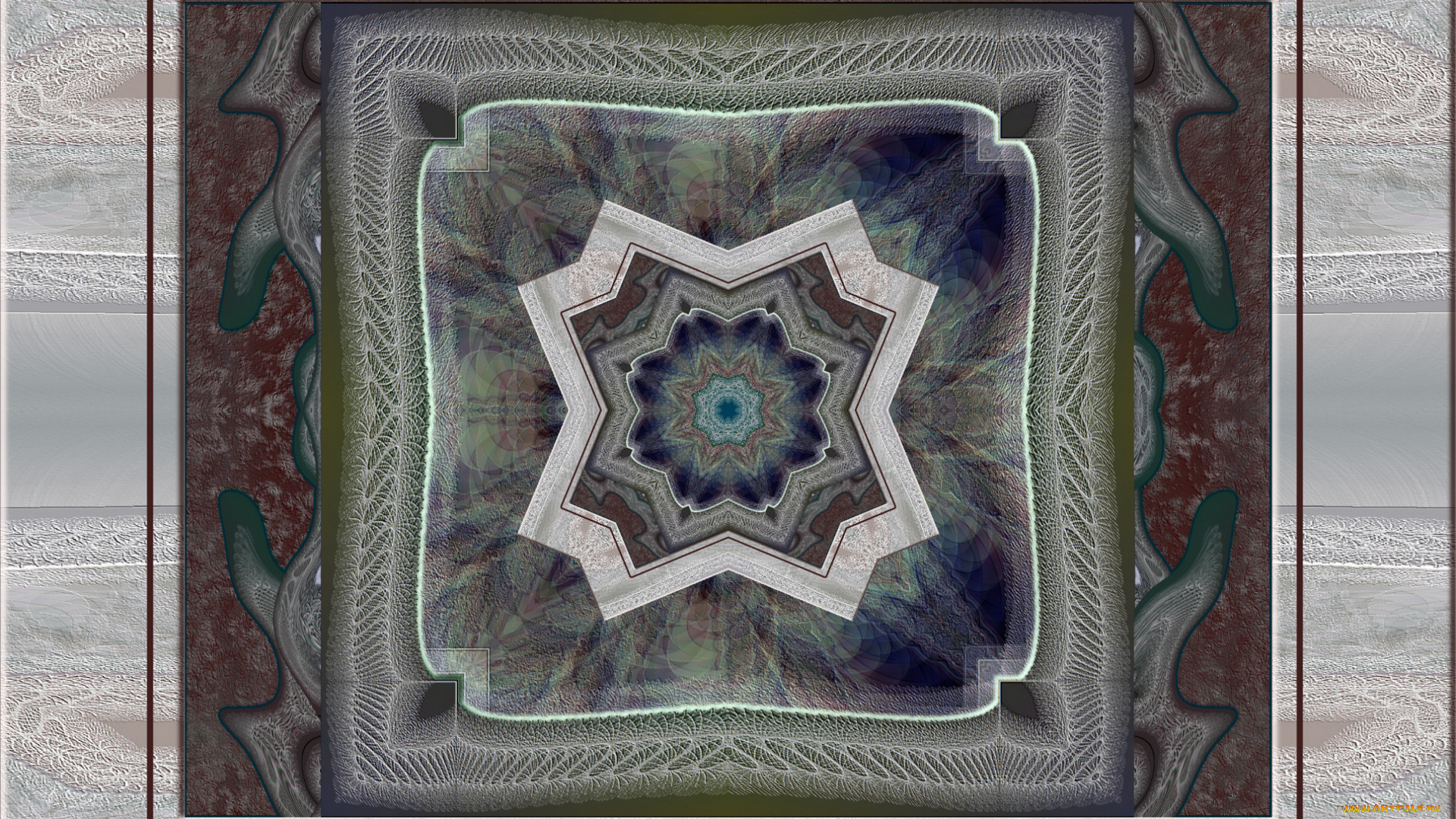 3д, графика, fractal, фракталы, серый, абстракция