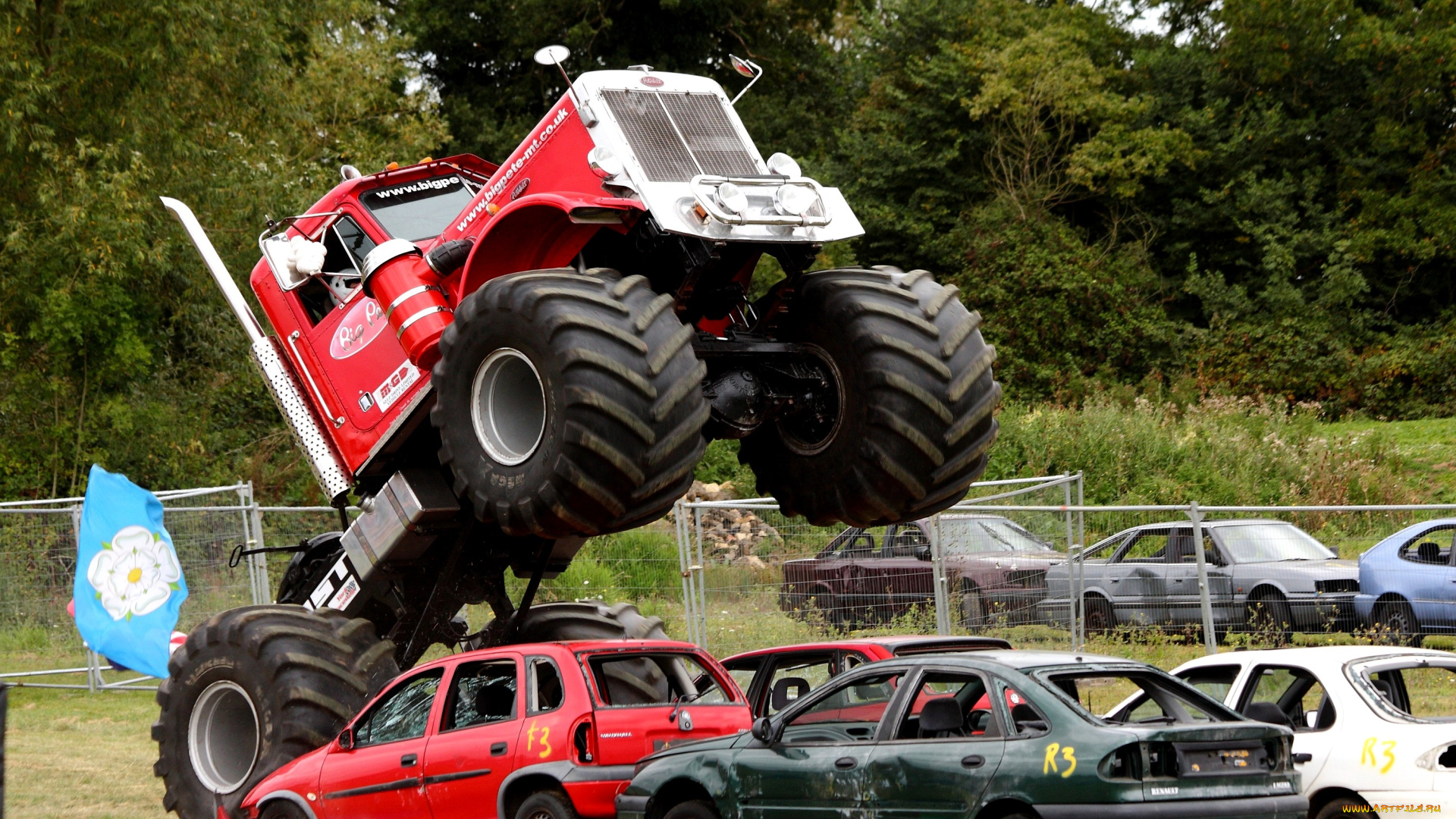 спорт, big, foot, прыжок, колеса, грузовик