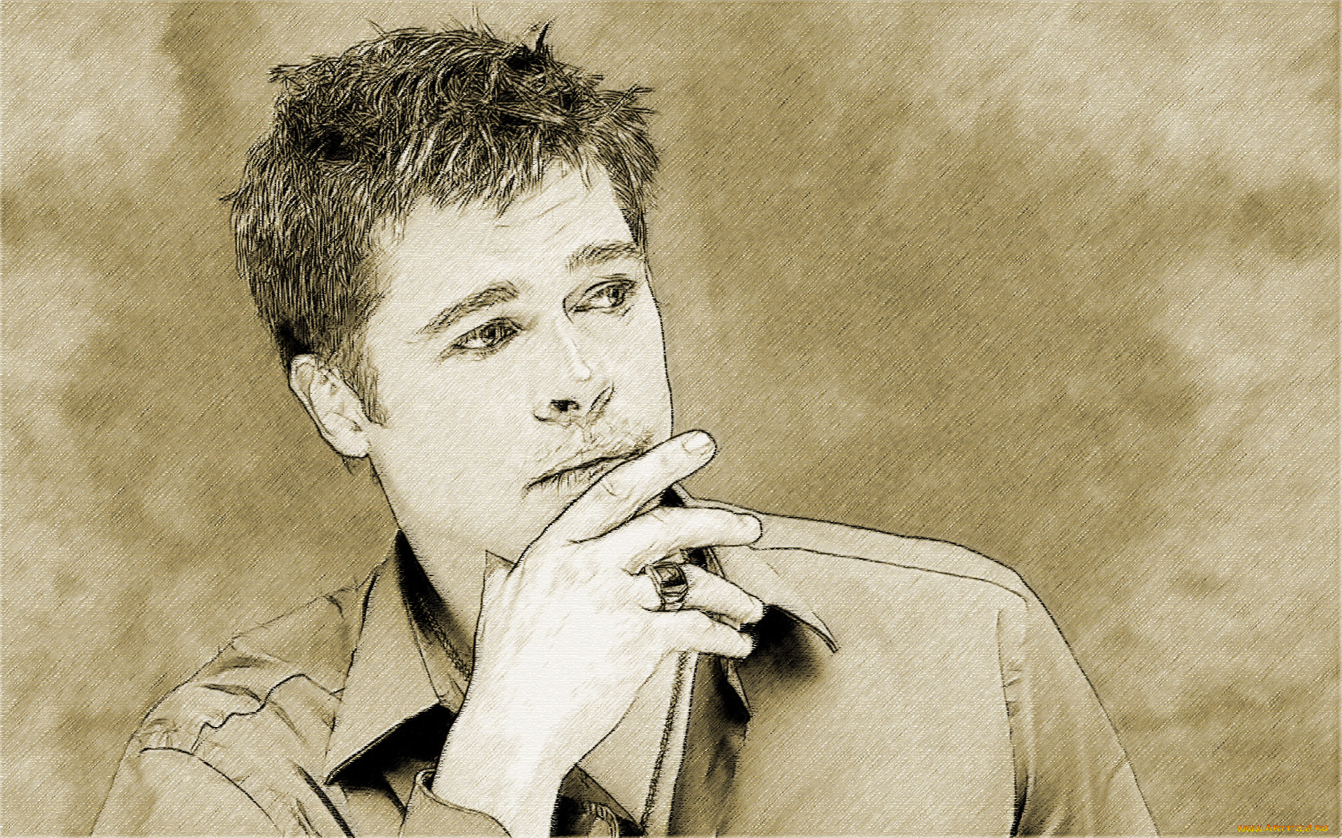 brad, pitt, рисованные, люди, актер