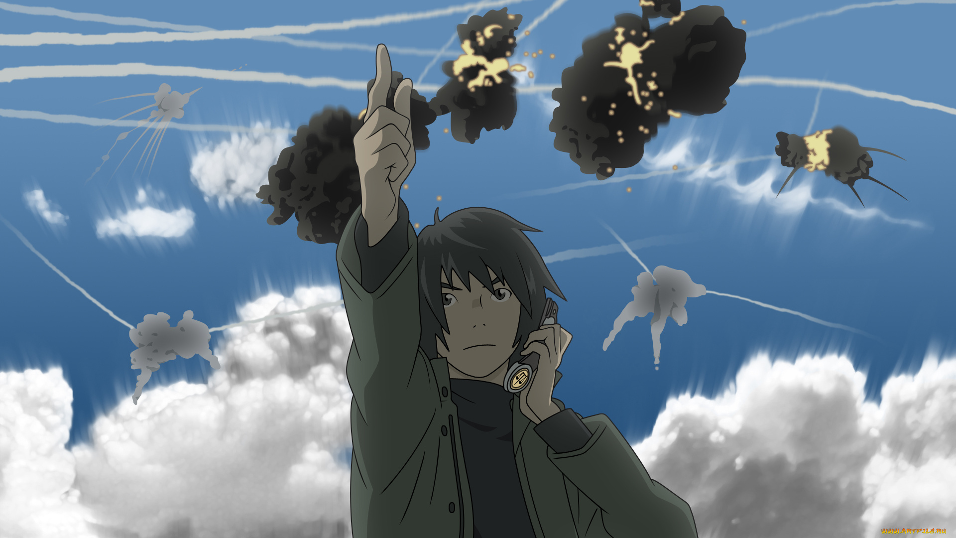 eden, of, the, east, аниме, higashi, no, взрыв, парень, akira, takizawa, телефон