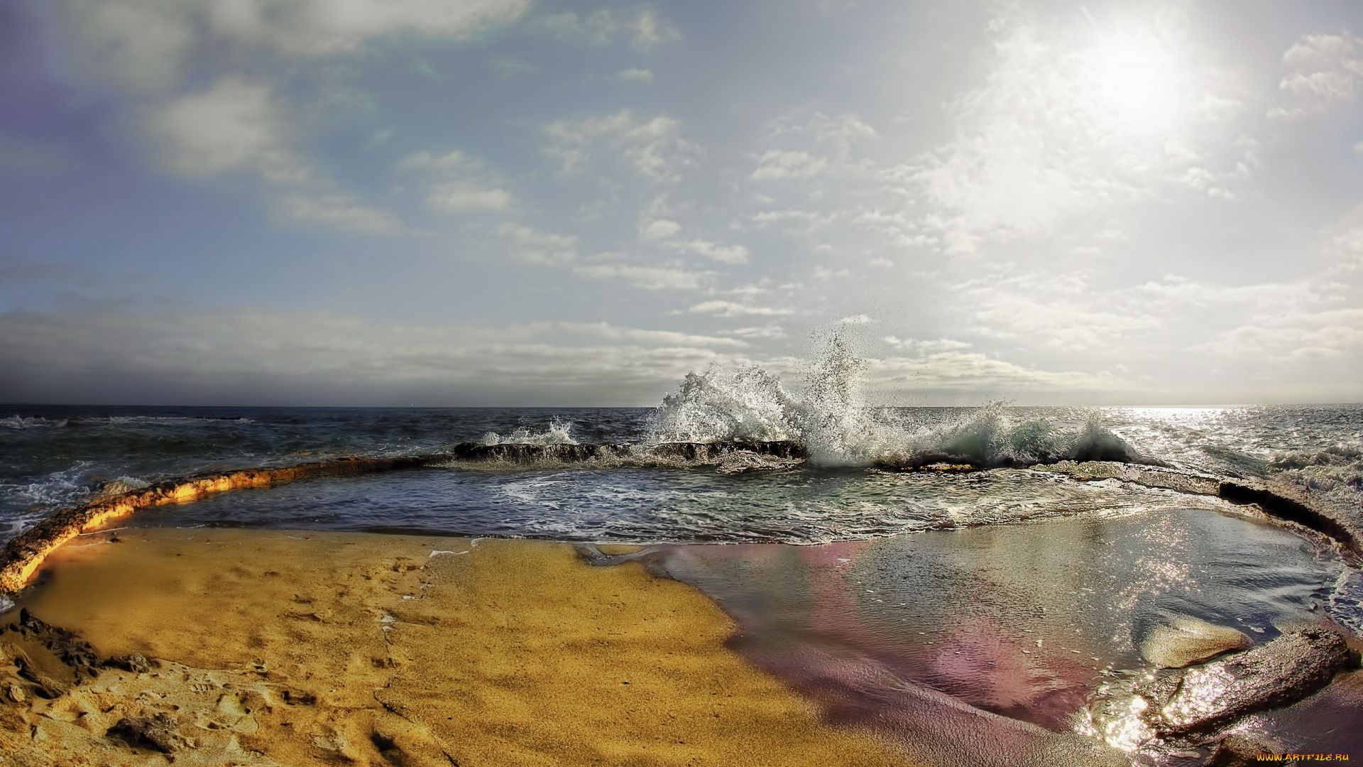 природа, побережье, волны, море