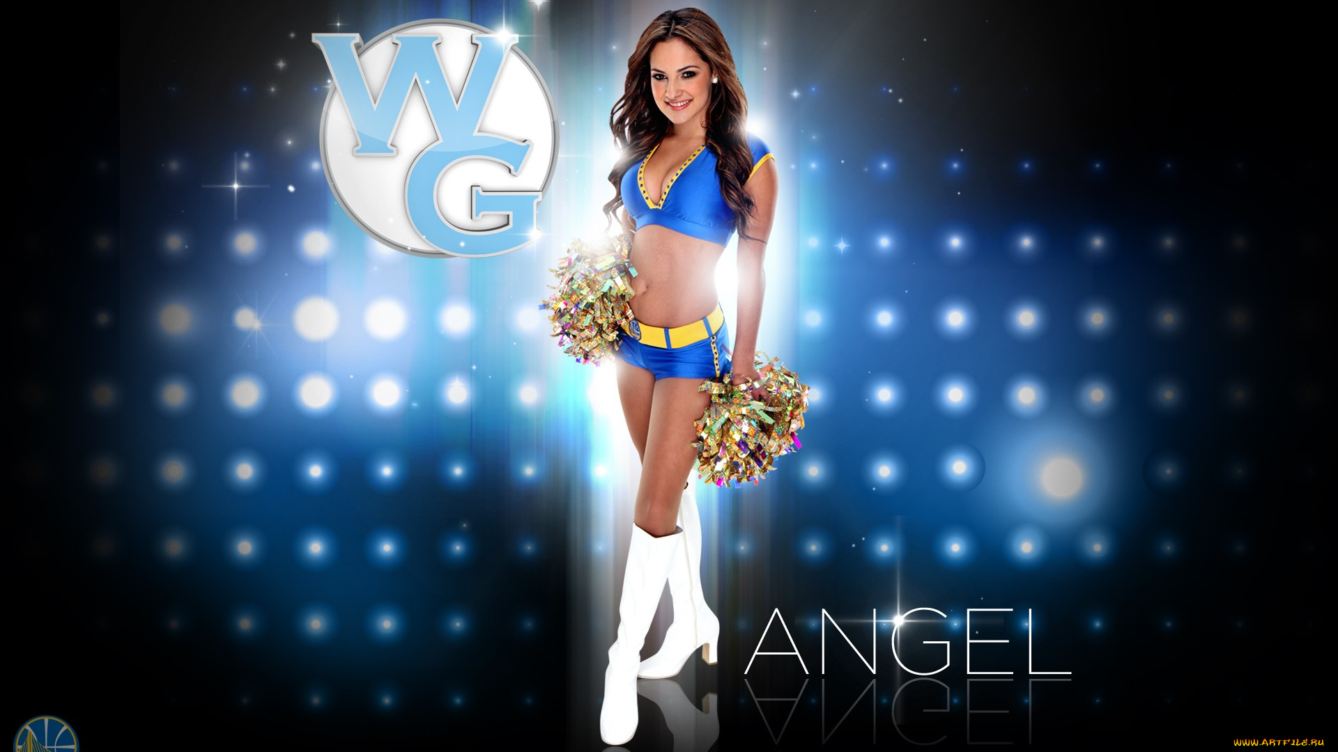 спорт, группы, поддержки, днвушка, улыбка, фон