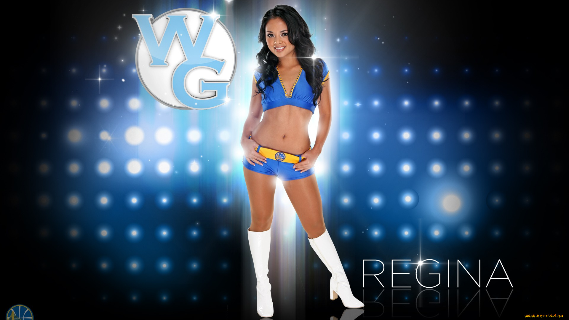 спорт, группы, поддержки, улыбка, фон, днвушка, синий