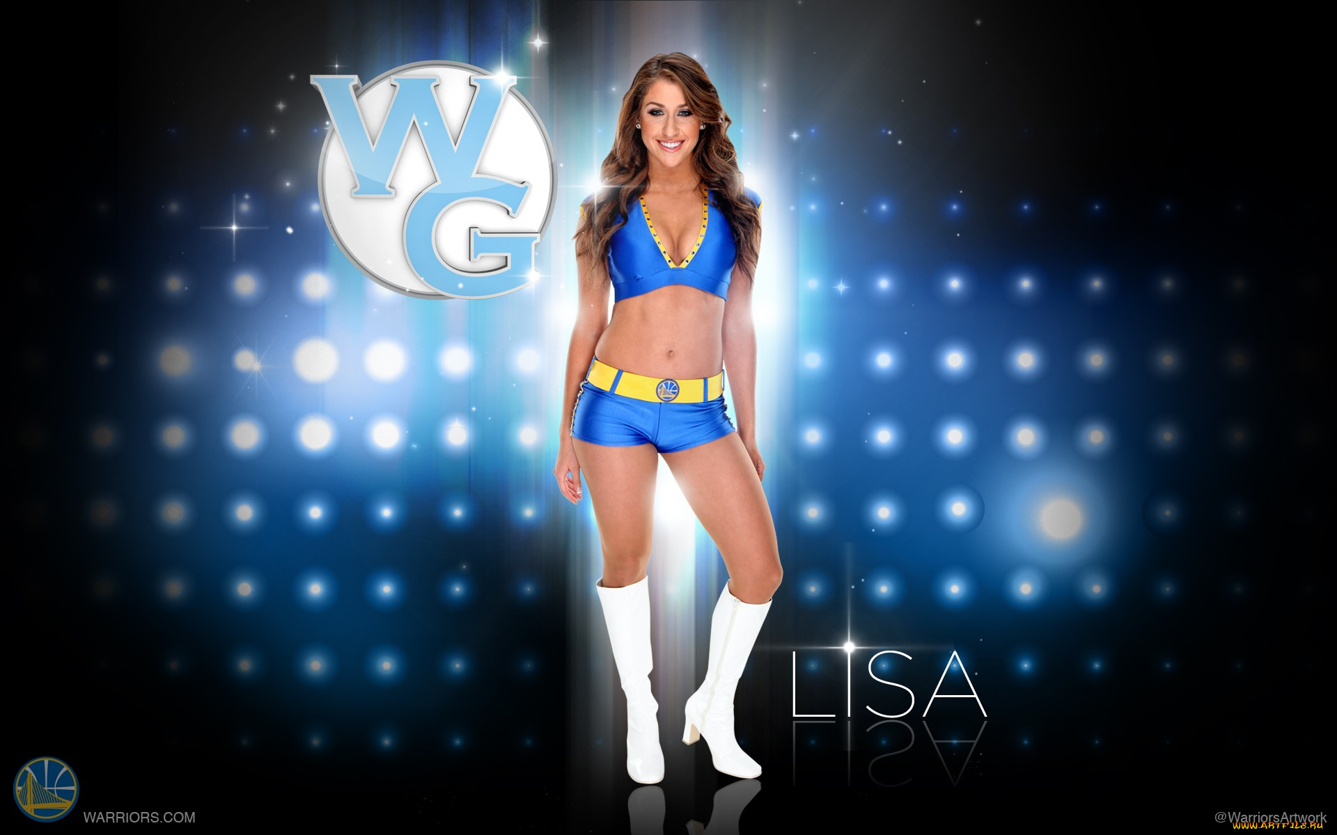 спорт, группы, поддержки, днвушка, улыбка, фон, синий