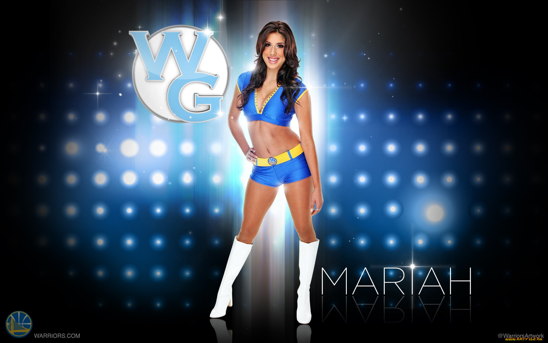 спорт, группы, поддержки, улыбка, фон, синий, днвушка