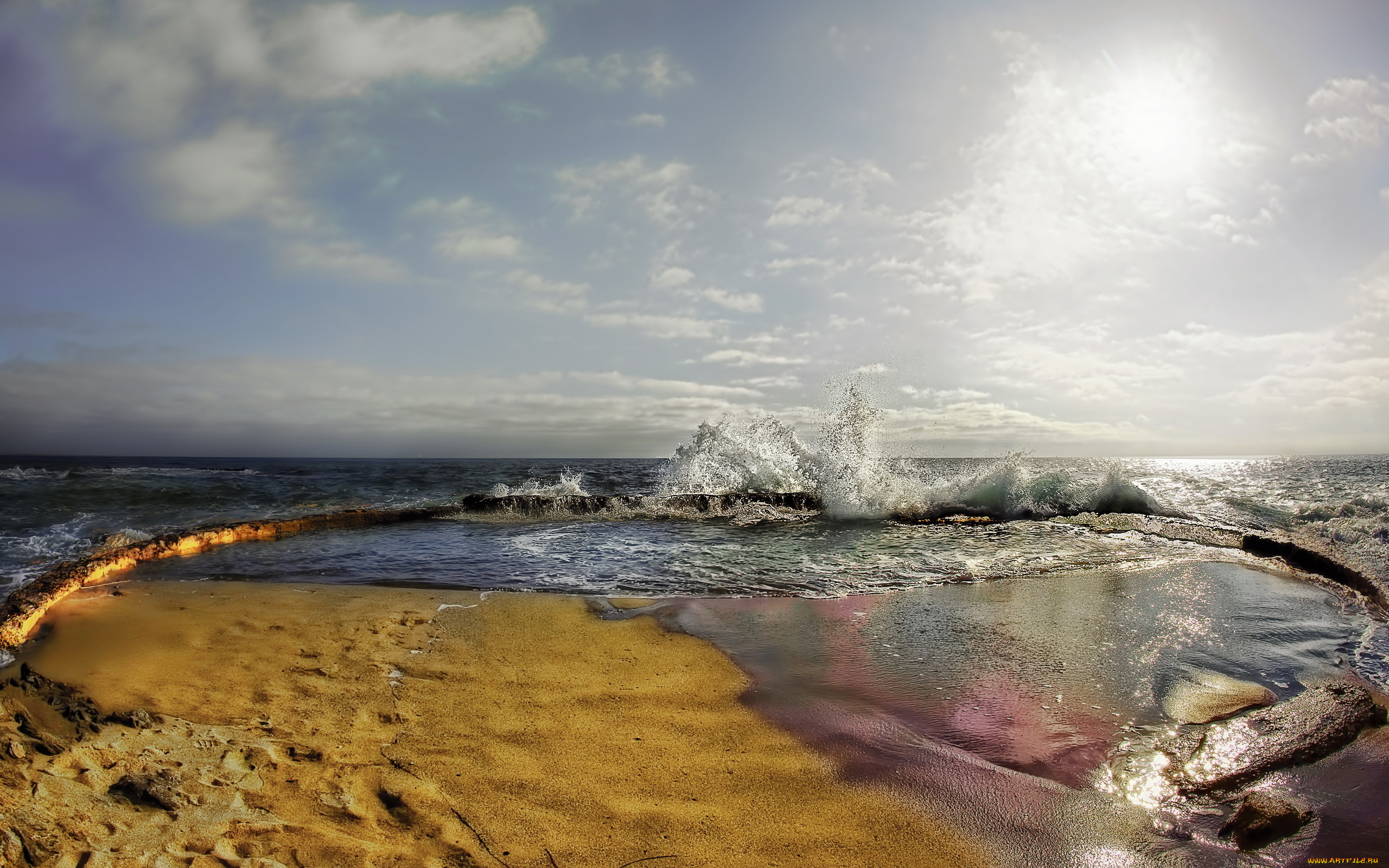 природа, побережье, волны, море