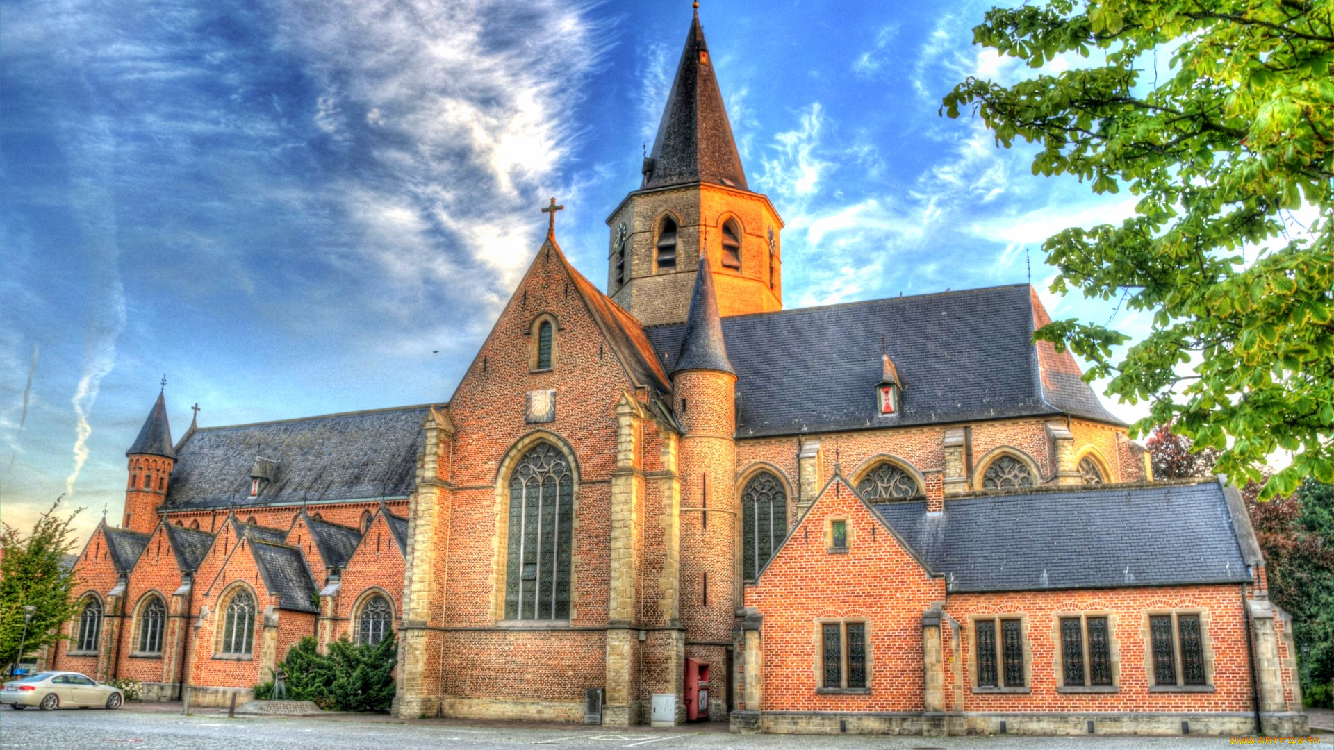 бельгия, фландрия, города, католические, соборы, костелы, аббатства, парк, площадь, католическая, церковь