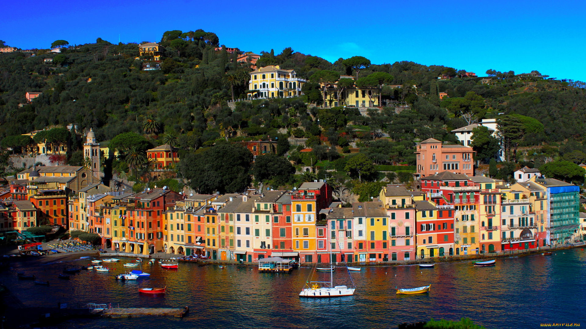 италия, лигурия, портофино, города, амальфийское, лигурийское, побережье, дома, море