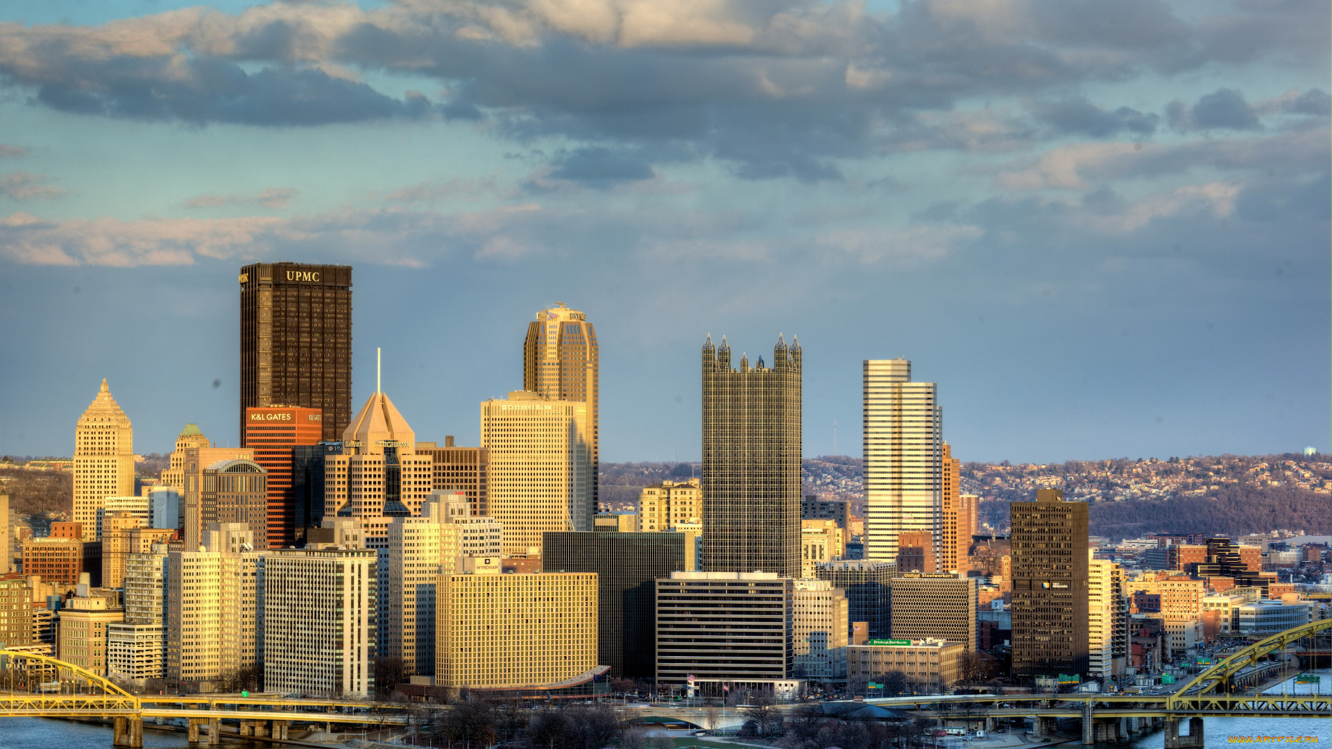 pittsburgh, usа, города, панорамы, дома, река, панорама