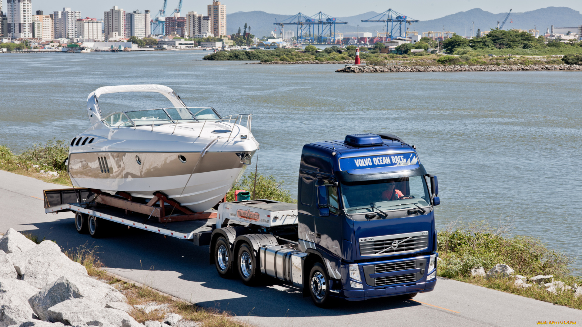 volvo, fh, 540, автомобили, trucks, автопоезд, яхта, перевозка