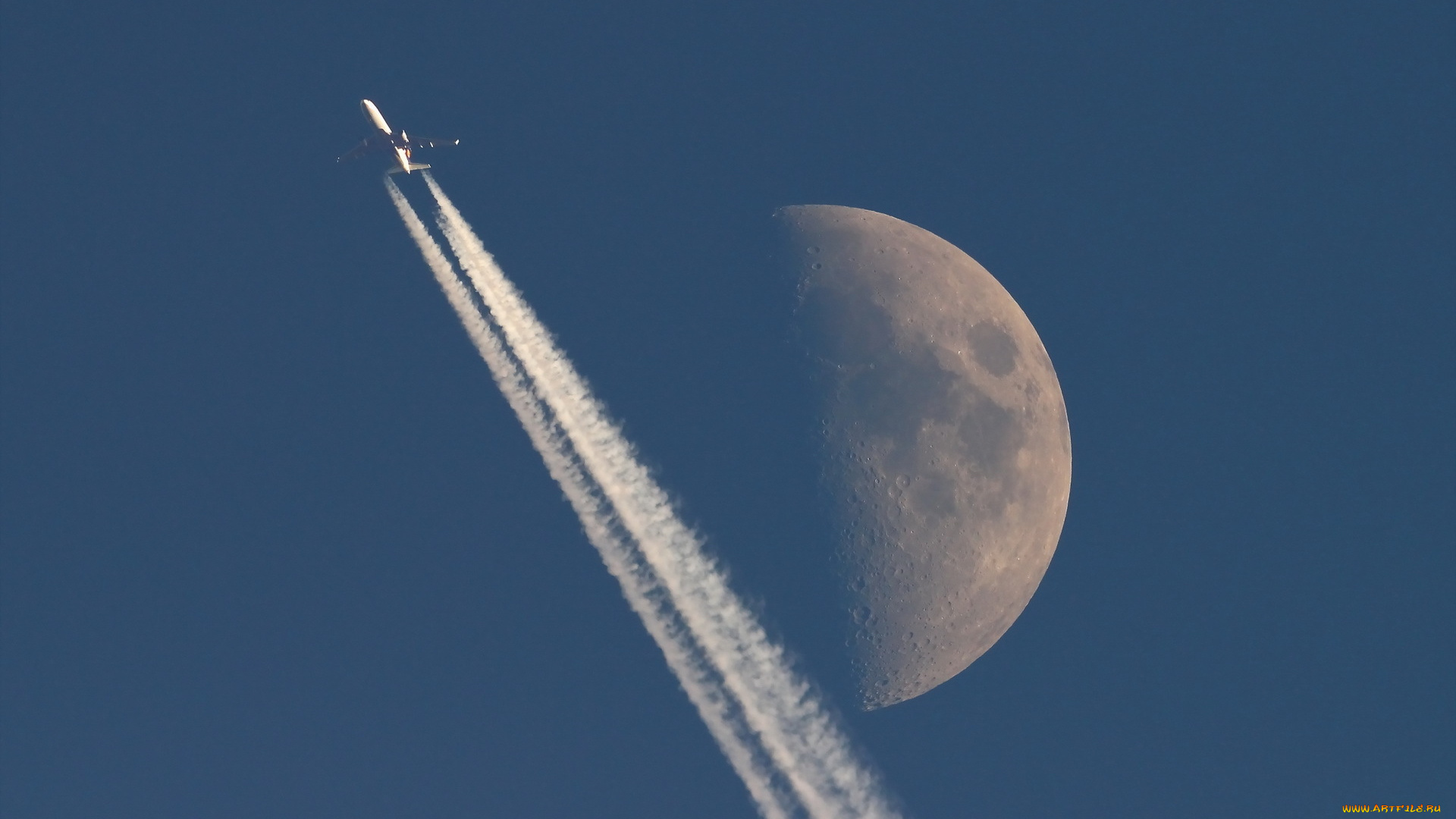 авиация, 3д, рисованые, v-graphic, луна