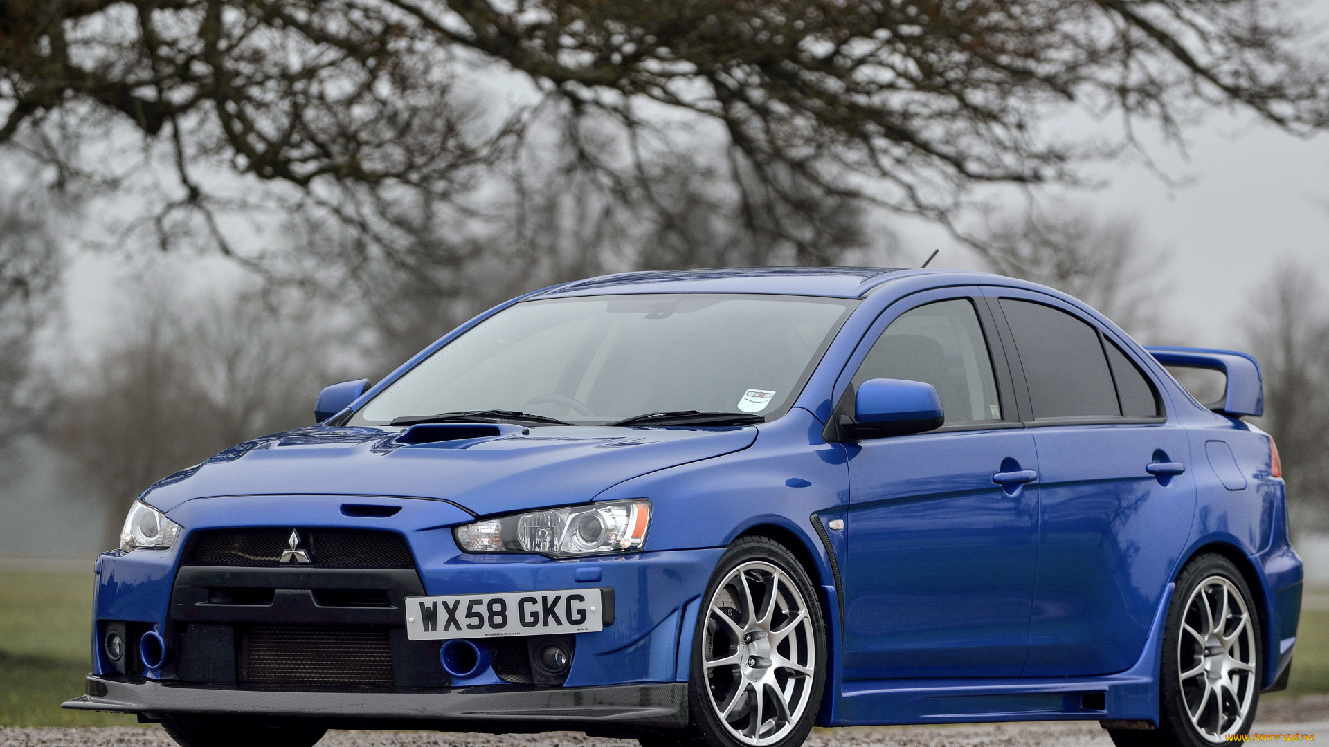 автомобили, mitsubishi, синий, 2009г, x, fq-400, evolution, lancer