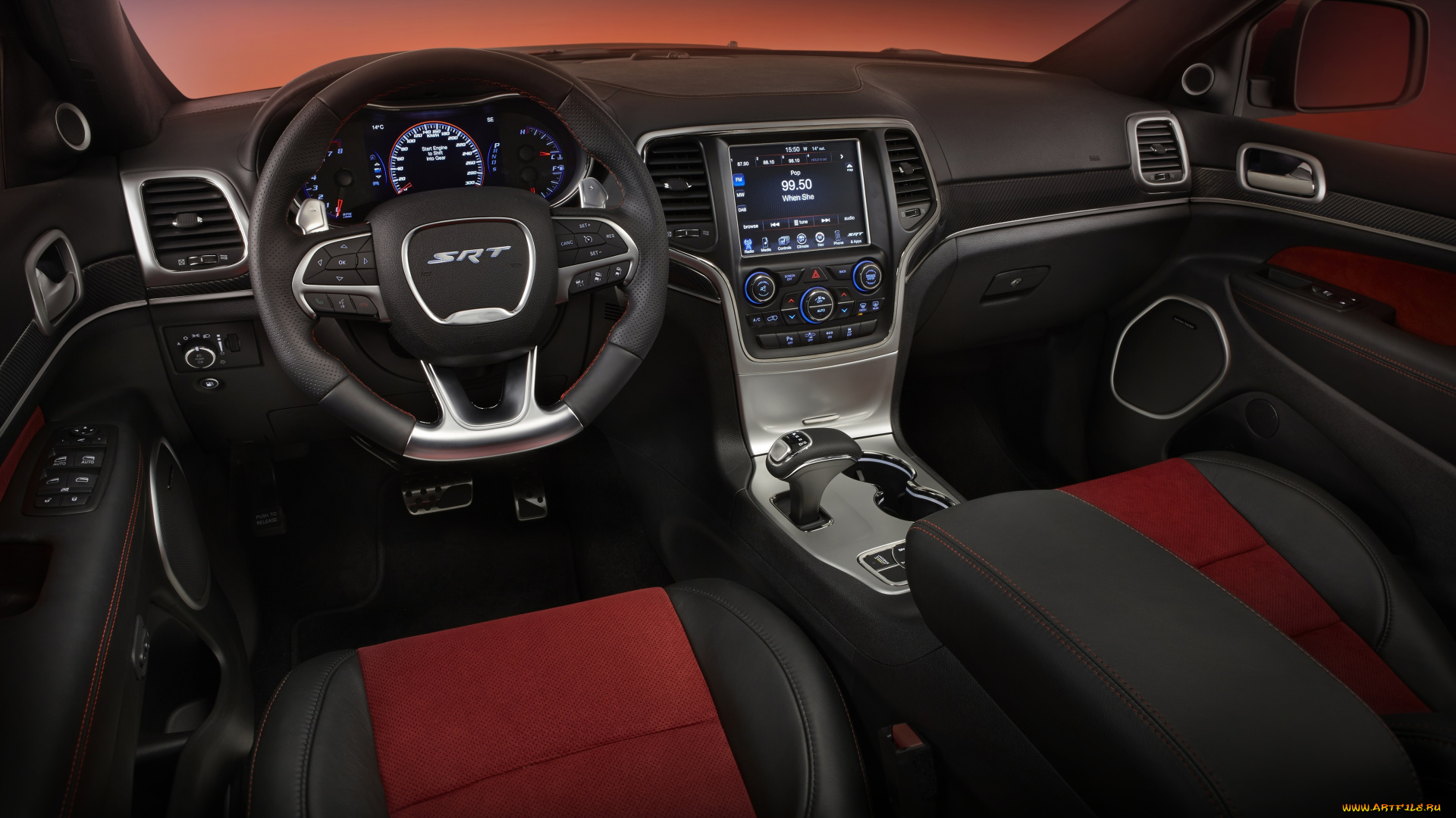 автомобили, спидометры, торпедо, wk2, 2014г, красный, eu-spec, cherokee, grand, jeep, red, vapor, srt