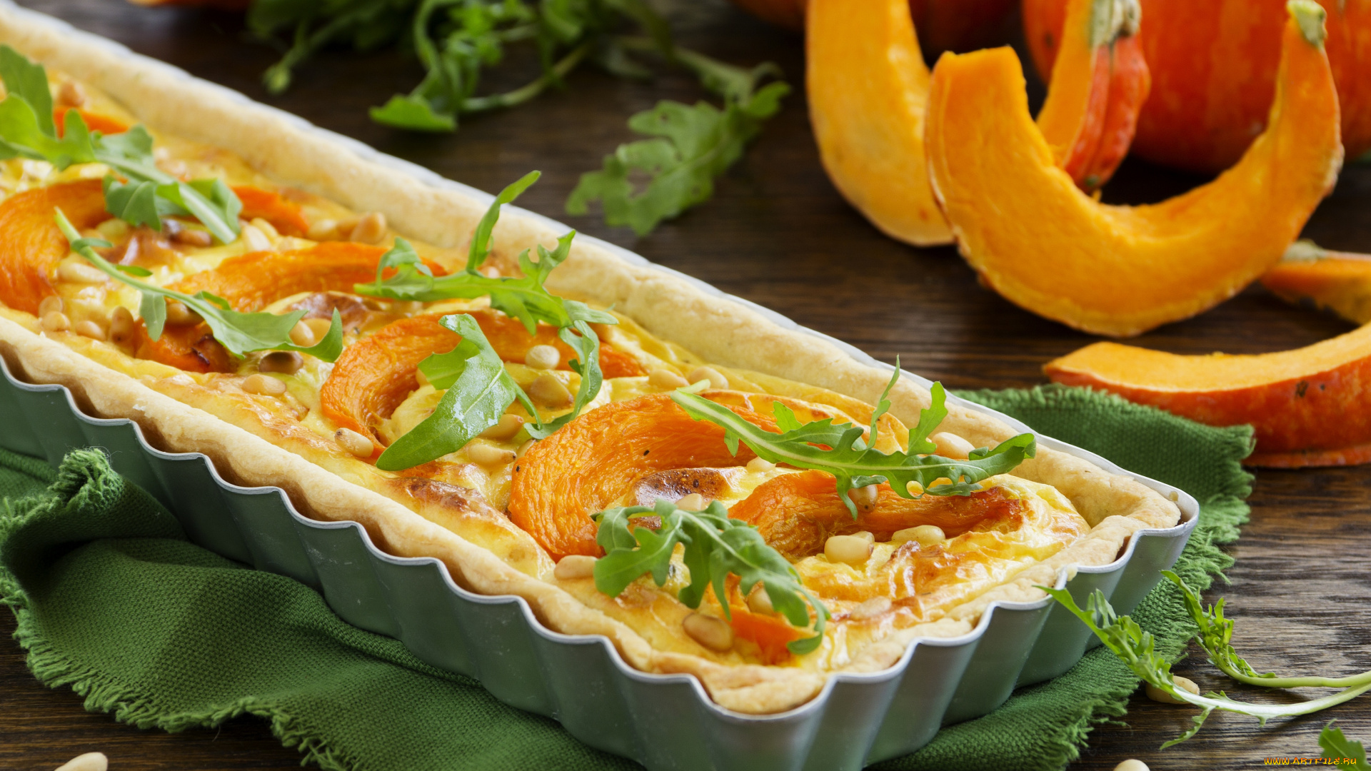 еда, пироги, тыква, кусочки, выпечка, пирог