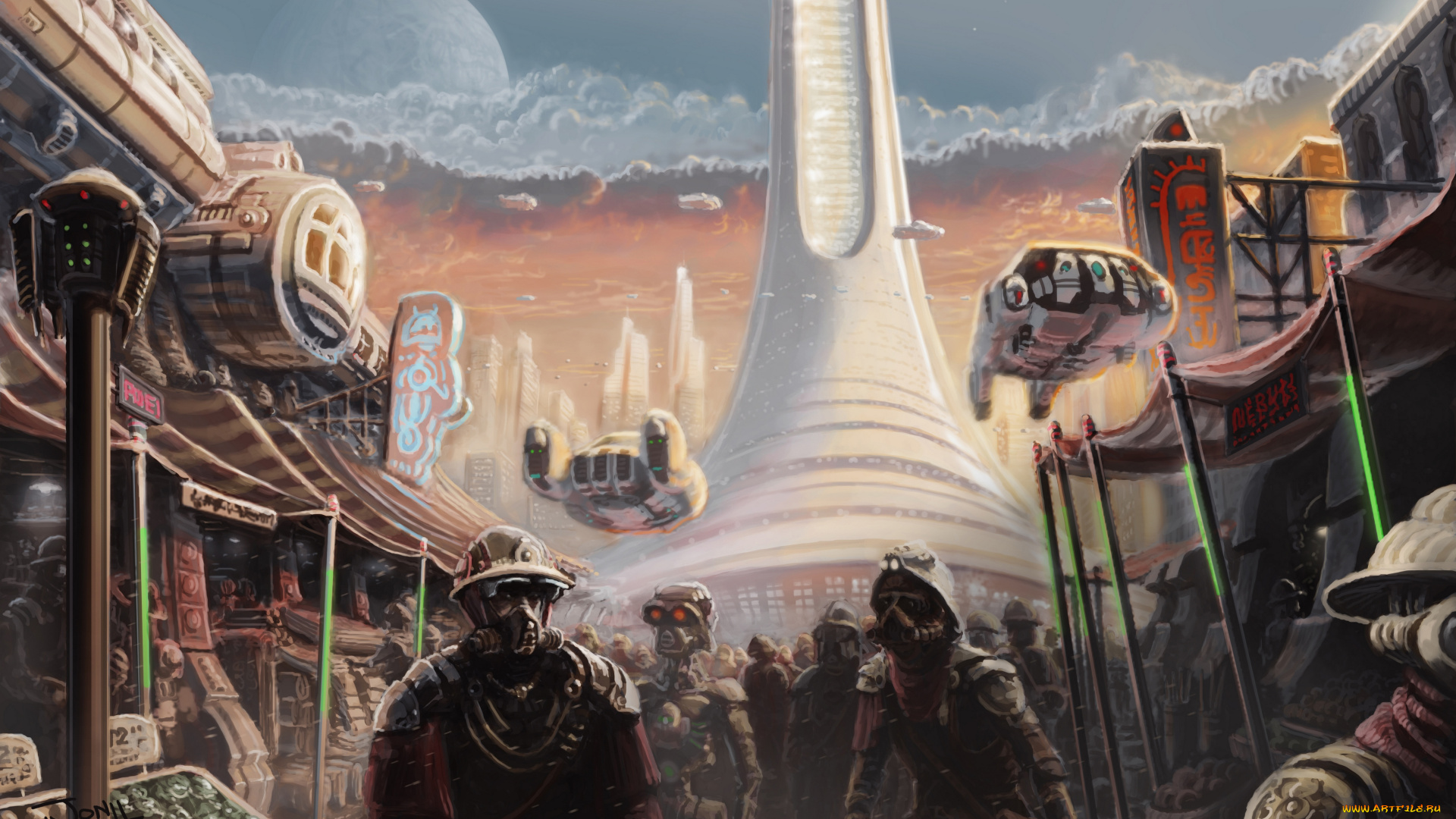 фэнтези, иные, миры, , иные, времена, рынок, роботы, мир, иной, люди, мегаполис, будущее