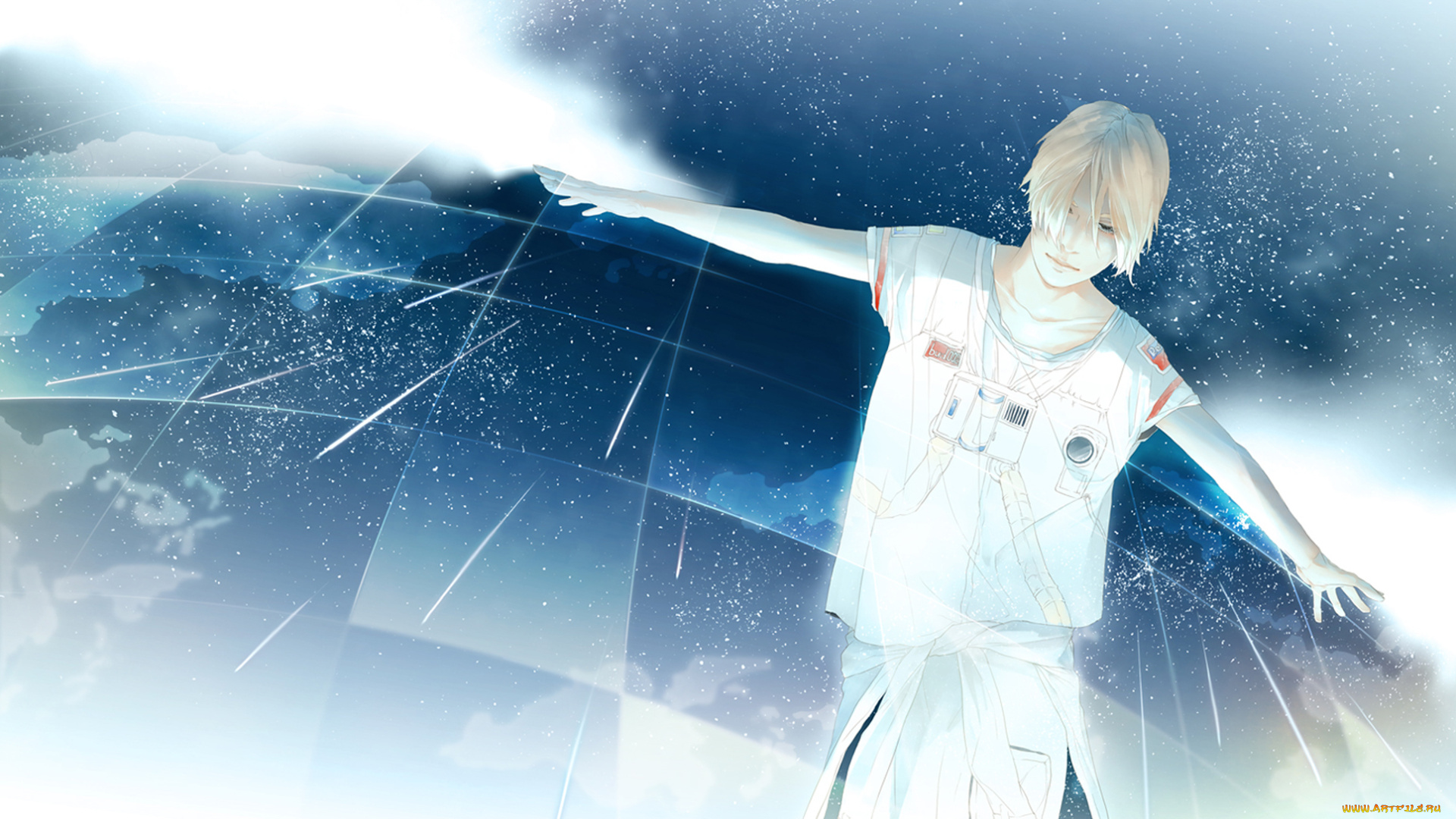 фэнтези, люди, меридианы, звезды, парень, re, art