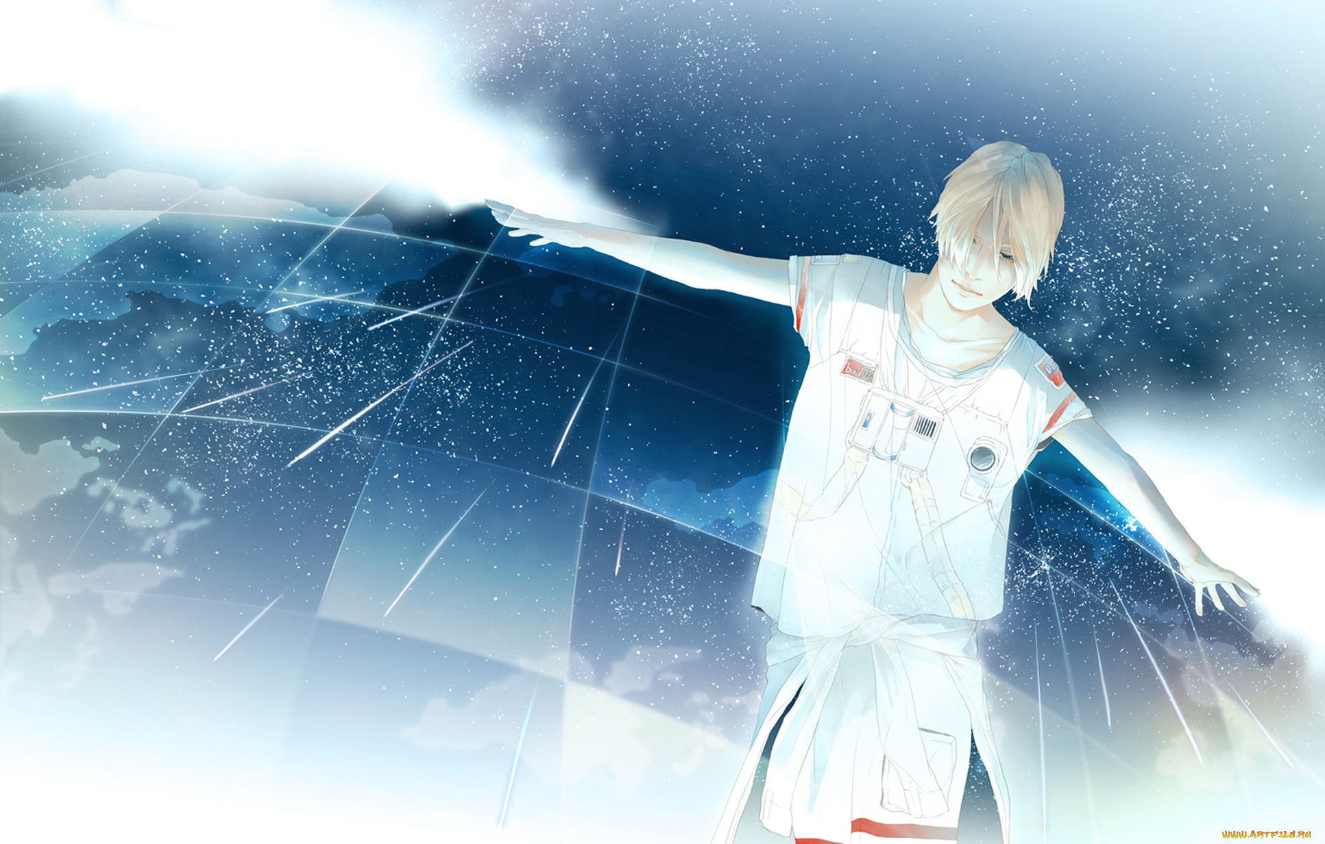 фэнтези, люди, меридианы, звезды, парень, re, art