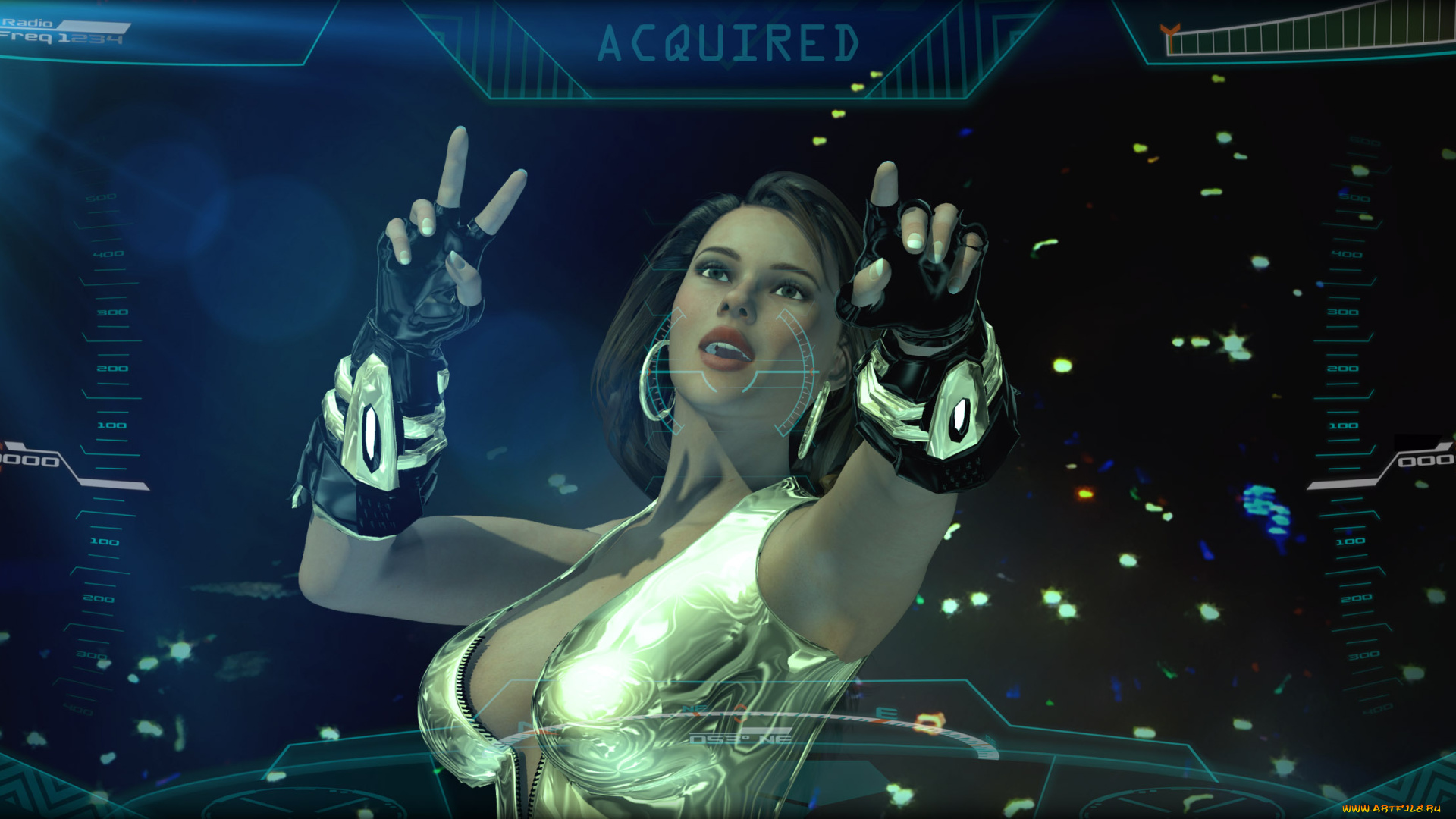 3д, графика, фантазия, , fantasy, девушка, взгляд, фон, amazonka, falling, arrow