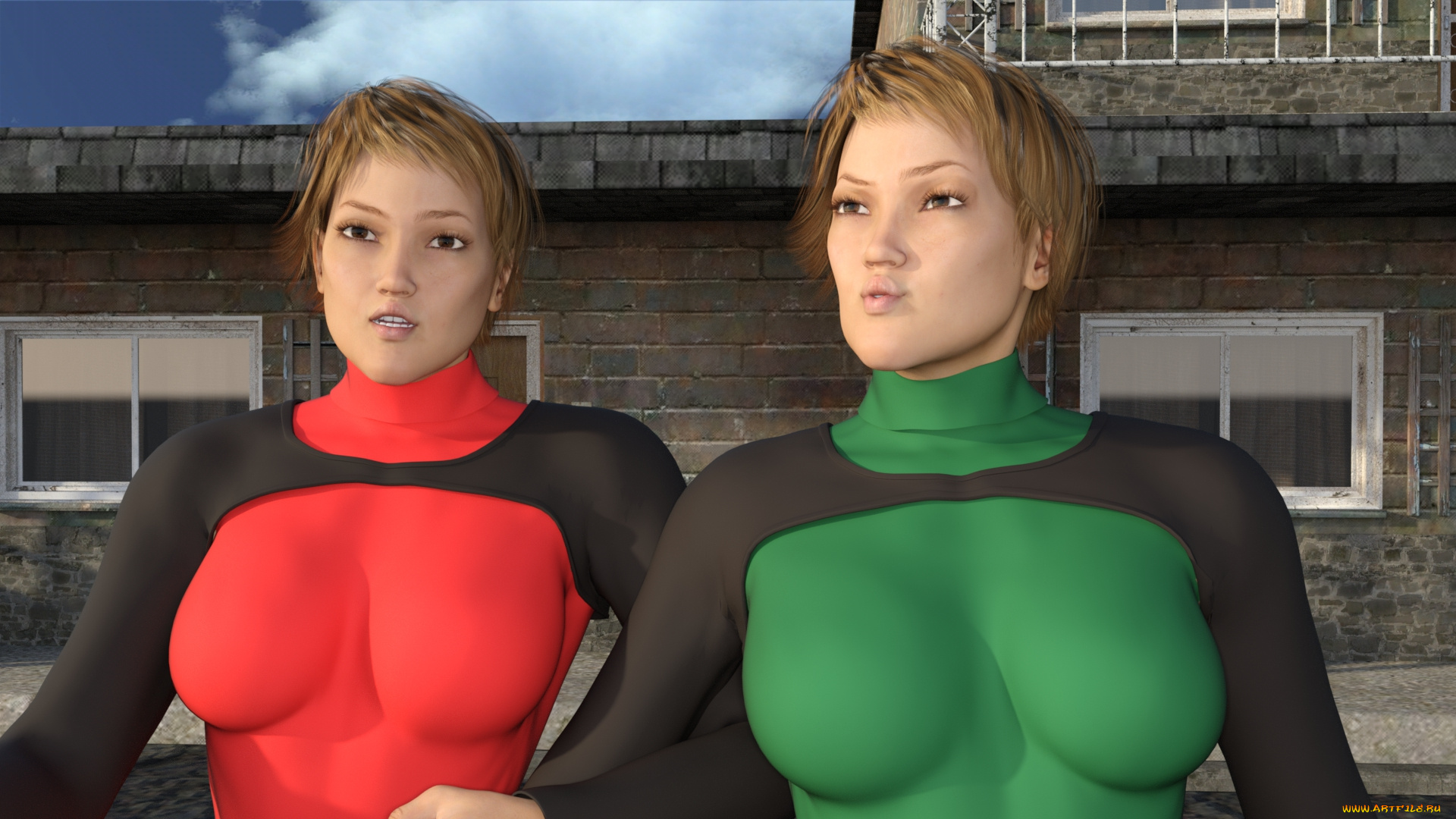 3д, графика, фантазия, , fantasy, фон, взгляд, девушки