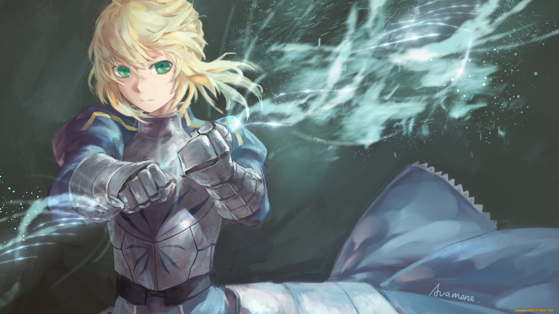 аниме, fate, stay, night, stay, night, avamone, saber, сейбер, арт