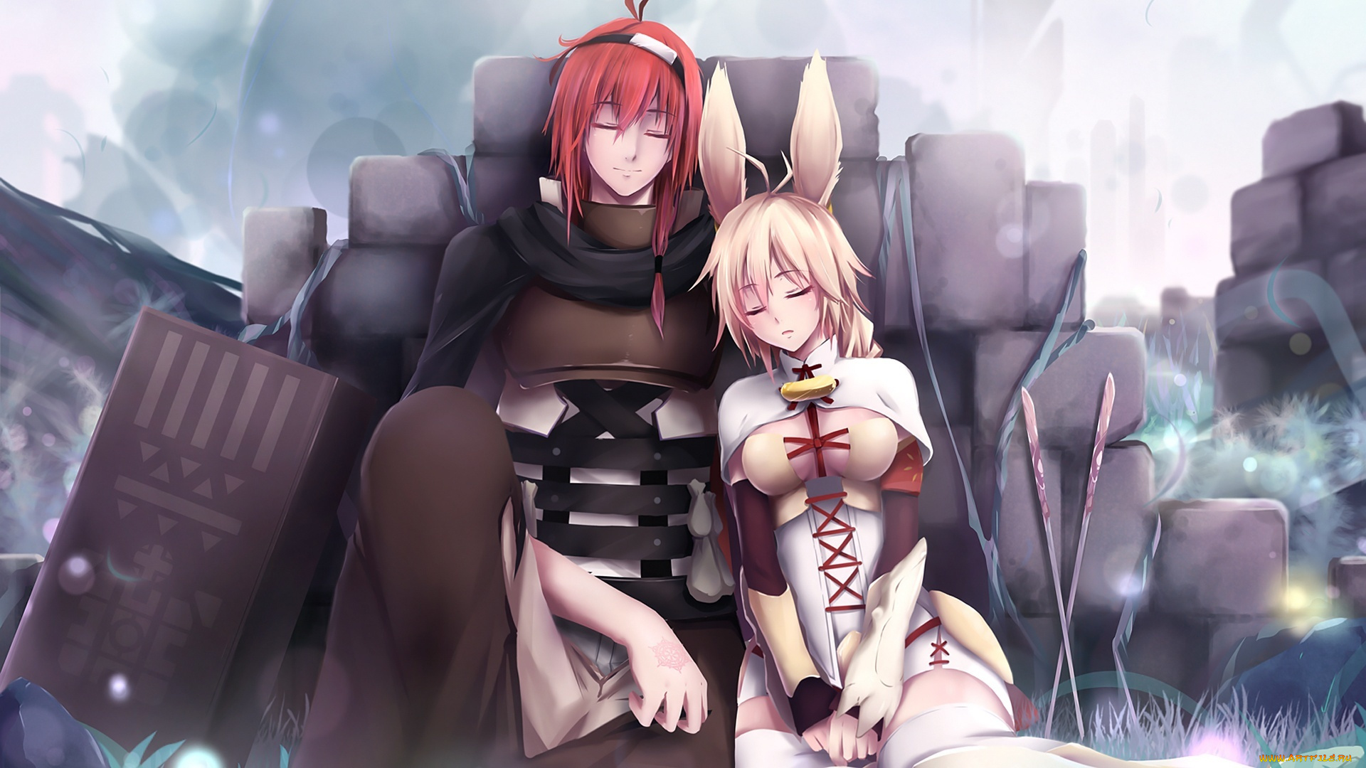 аниме, unknown, , другое, adlet, mayer, rokka, no, yuusha, anime, девушка, art, герои, парень, nashetania, loei, piena, augustra