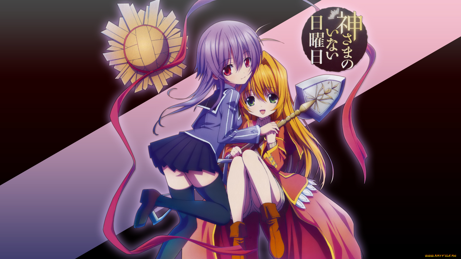 аниме, unknown, , другое, kaminai, девушки, взгляд, фон