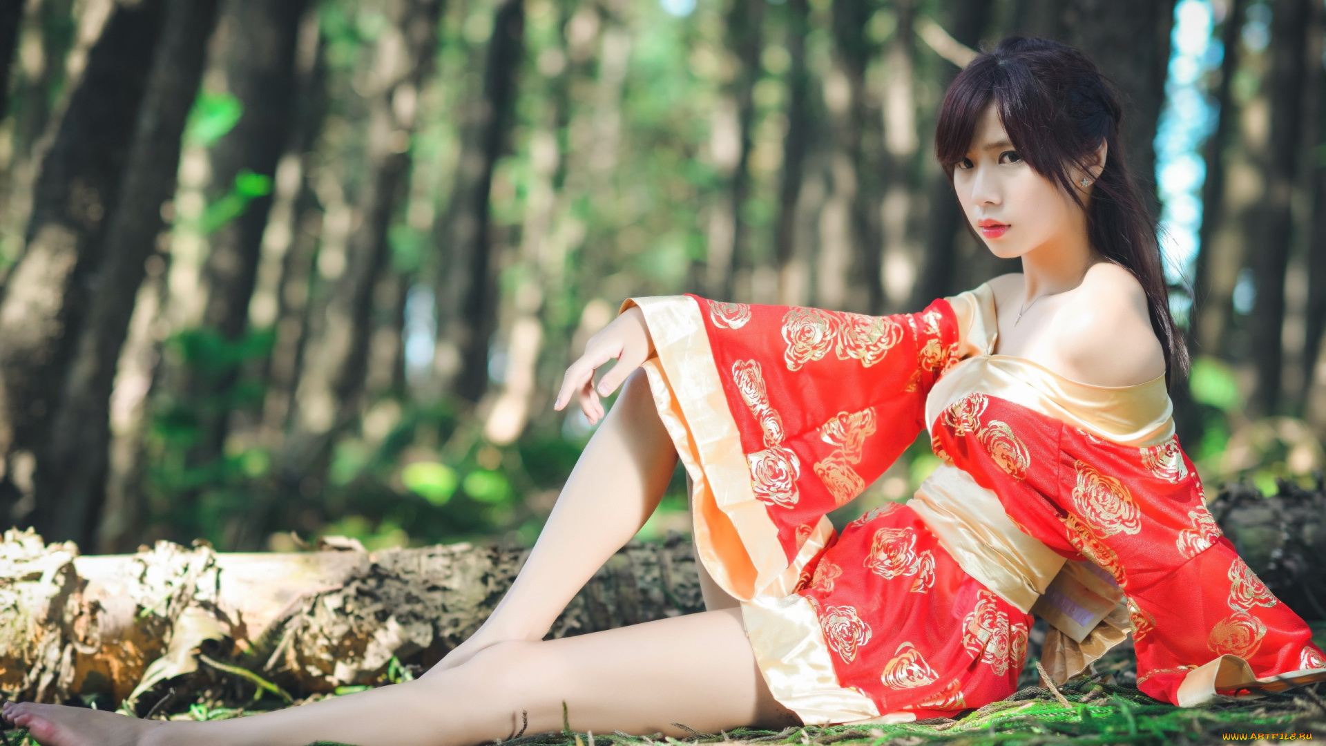 девушки, -unsort, , азиатки, фон, поза, девушка