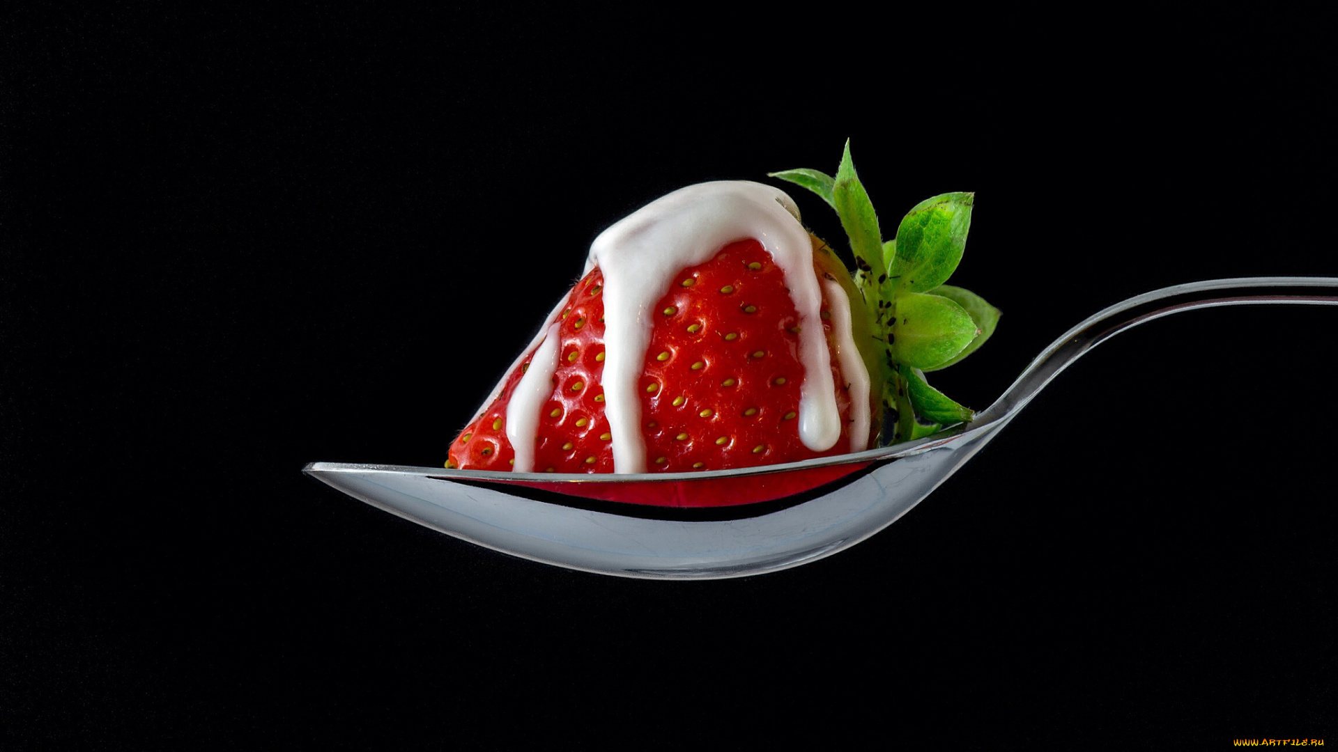 еда, клубника, , земляника, ложка, ягодка