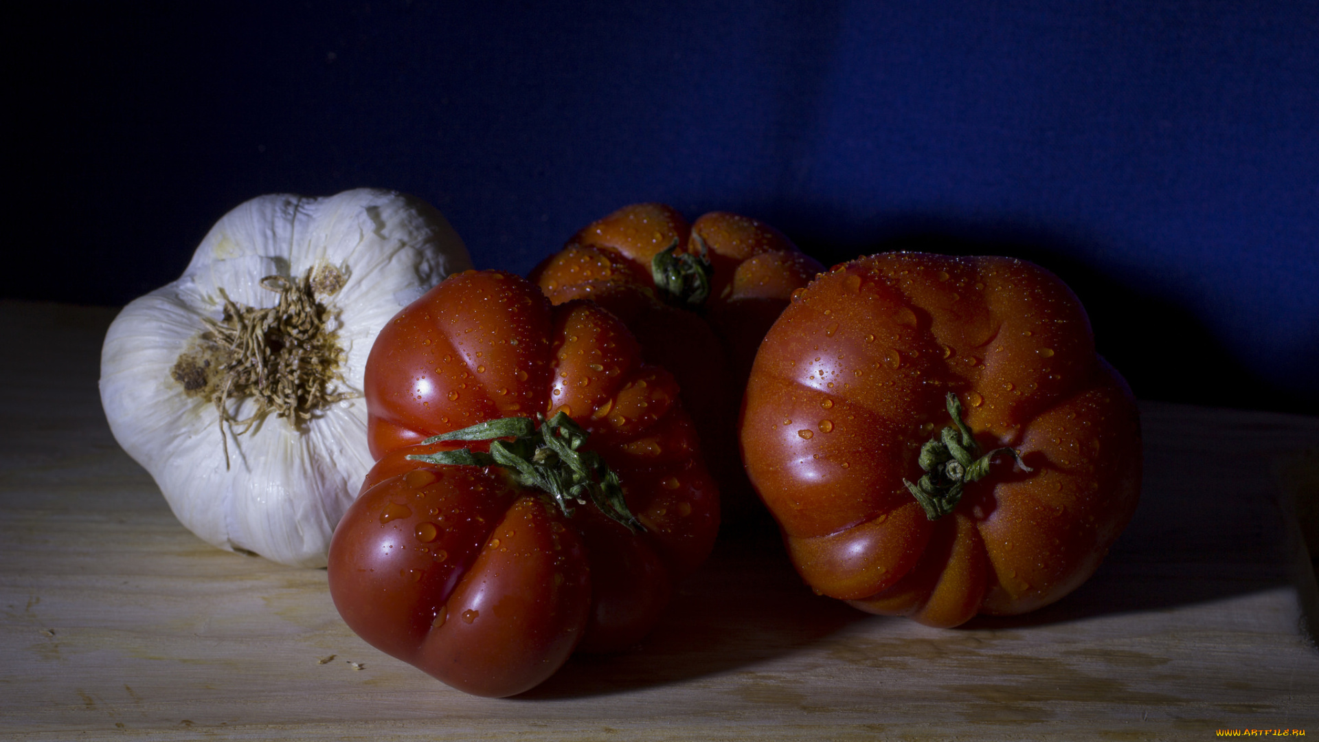 еда, овощи, помидоры, чеснок