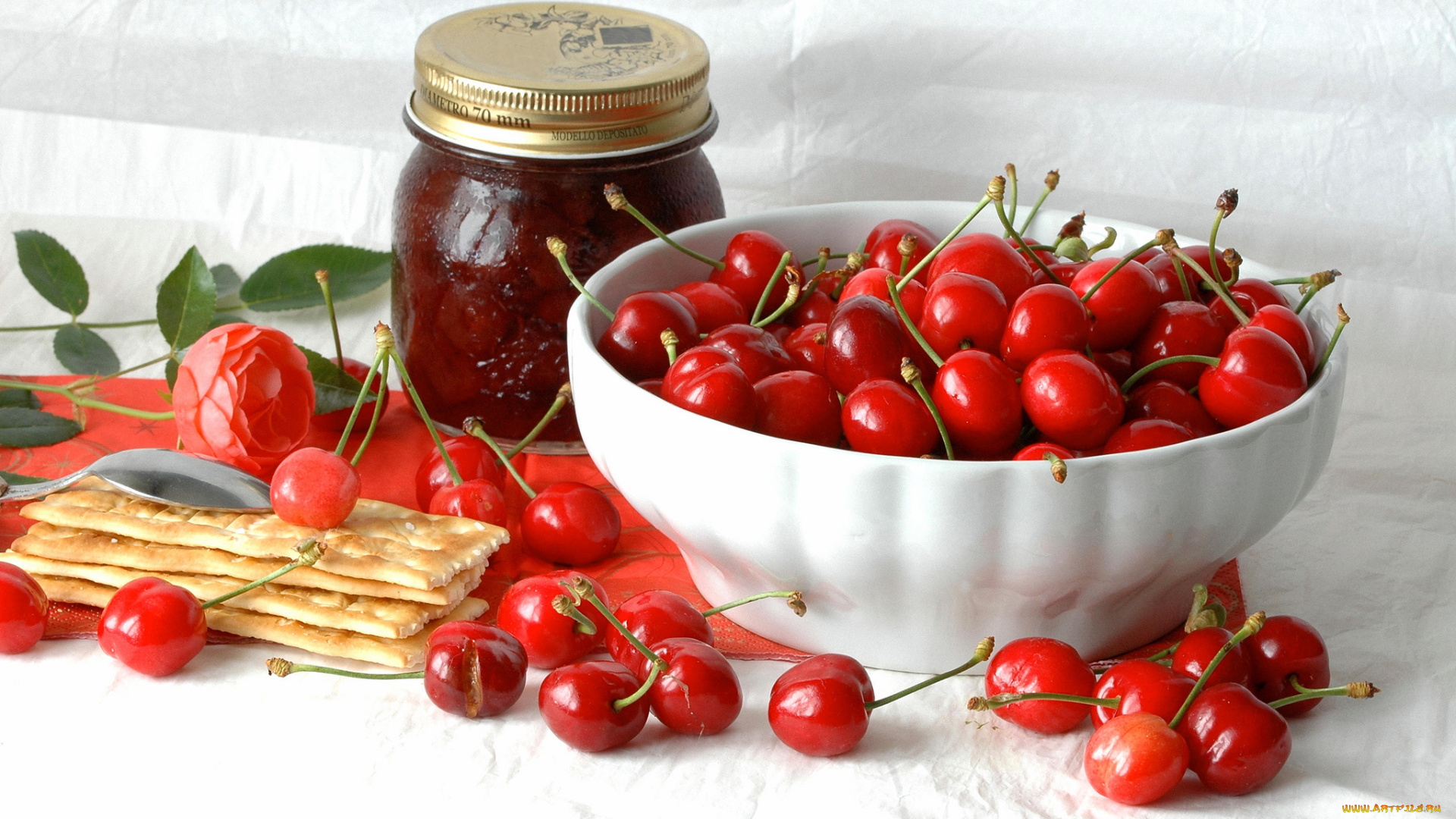 еда, вишня, , черешня, джем