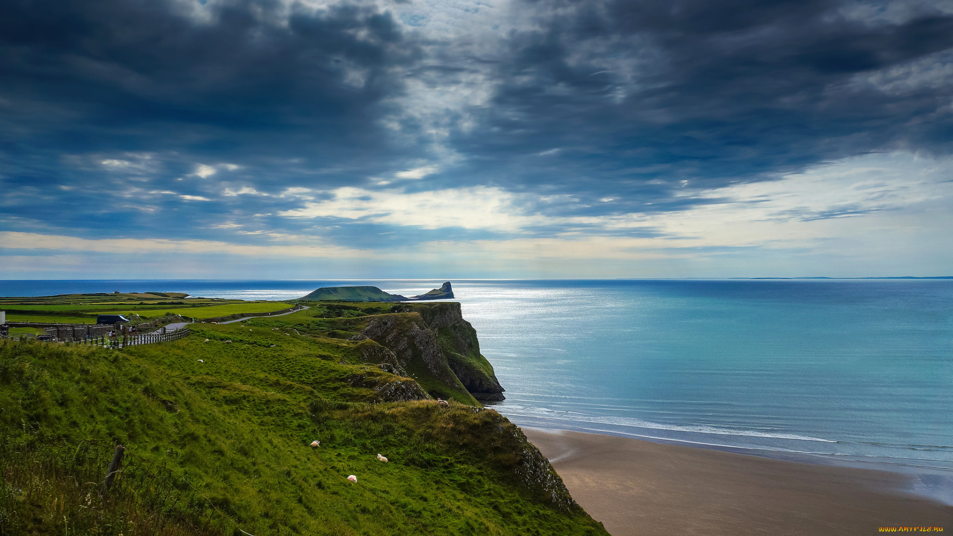 природа, побережье, море, берег, небо