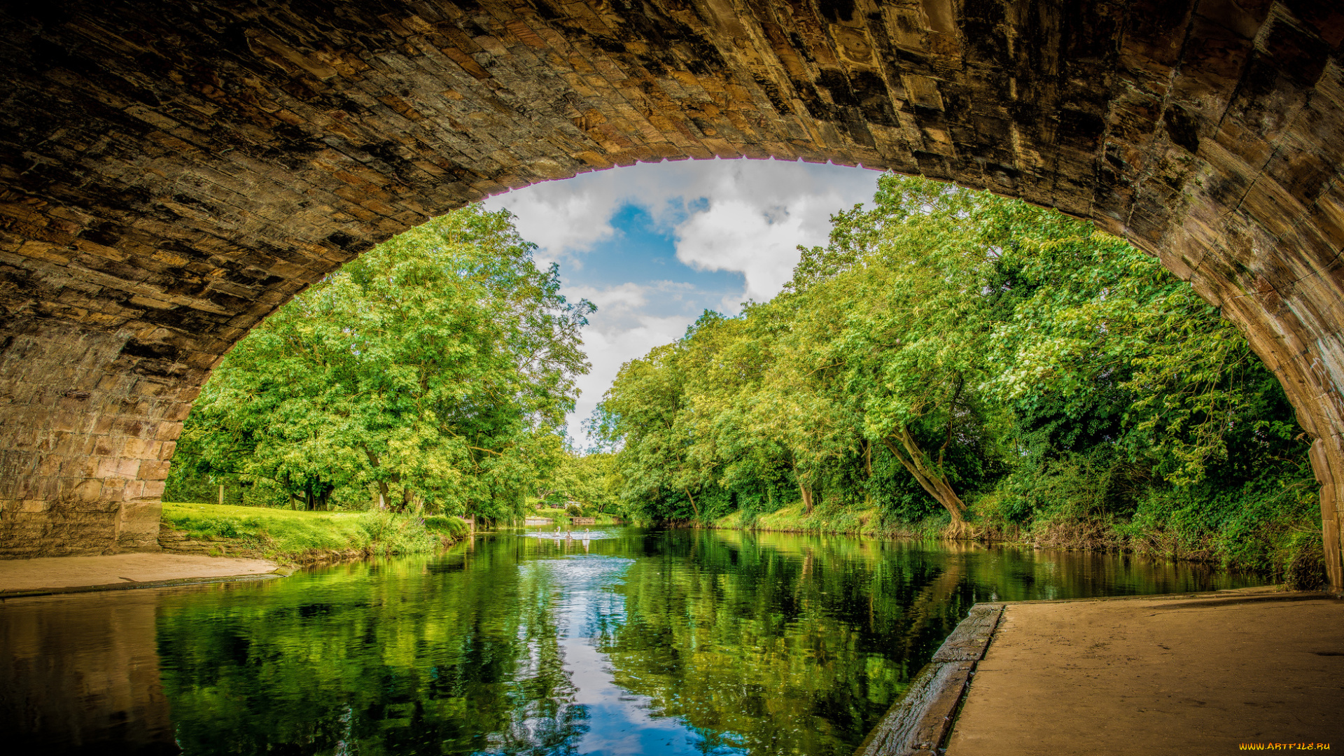 природа, реки, озера, лес, арка, река